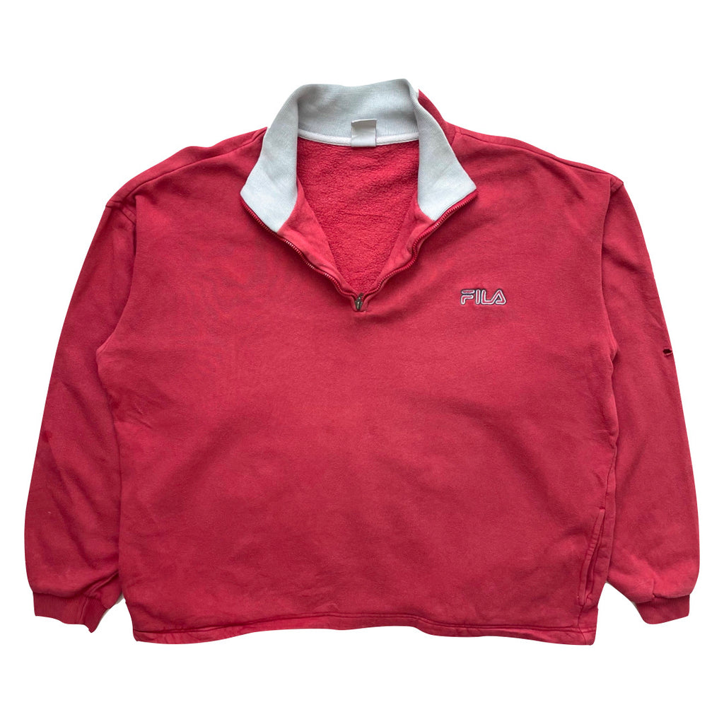 Fila Red 1/4 Zip Sweatshirt