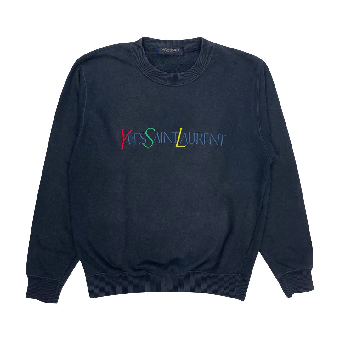 Yves Saint Laurent YSL Navy SweatshirtWe Vintage