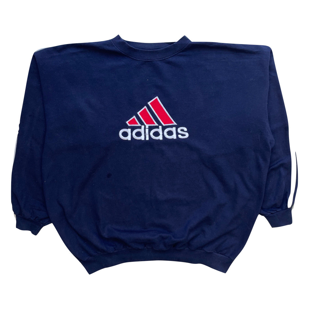 Adidas navy sweatshirt on sale