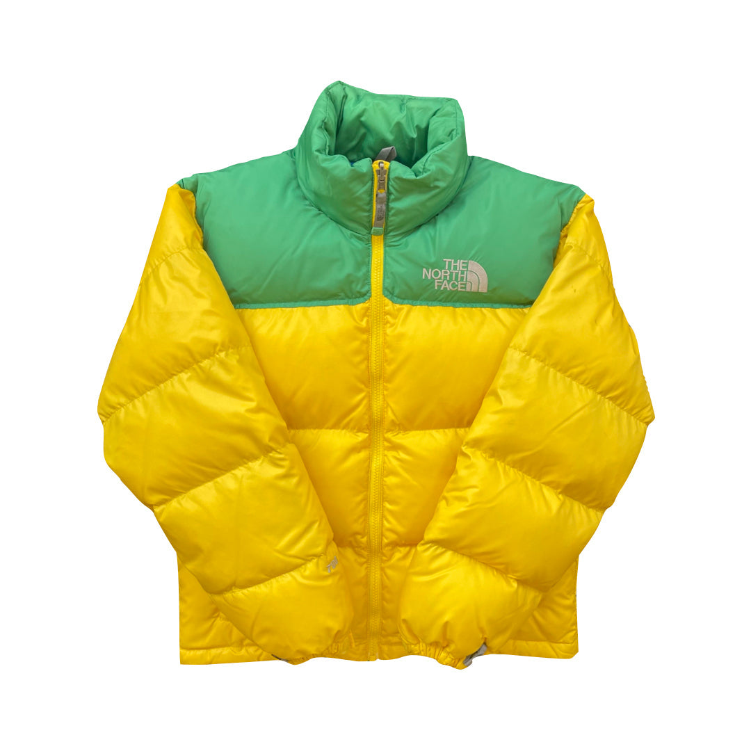The North Face Yellow & Green Puffer Jacket WITH STAINS