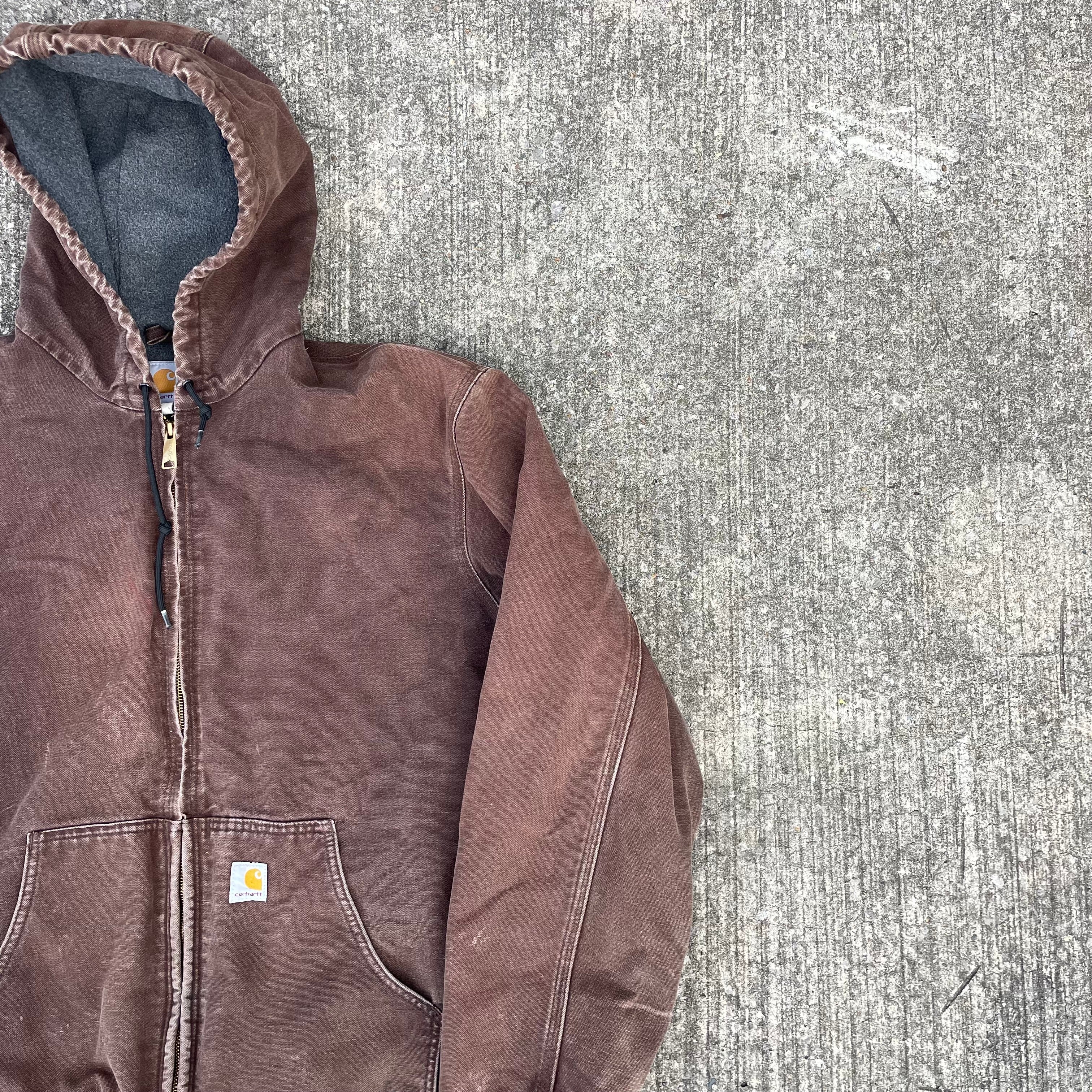 Vintage Carhartt Faded Brown Hooded Jacket