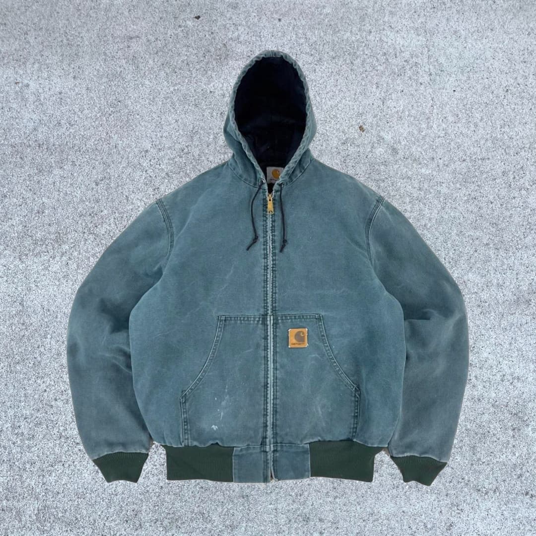 Vintage Carhartt Seafoam Green Hooded Jacket