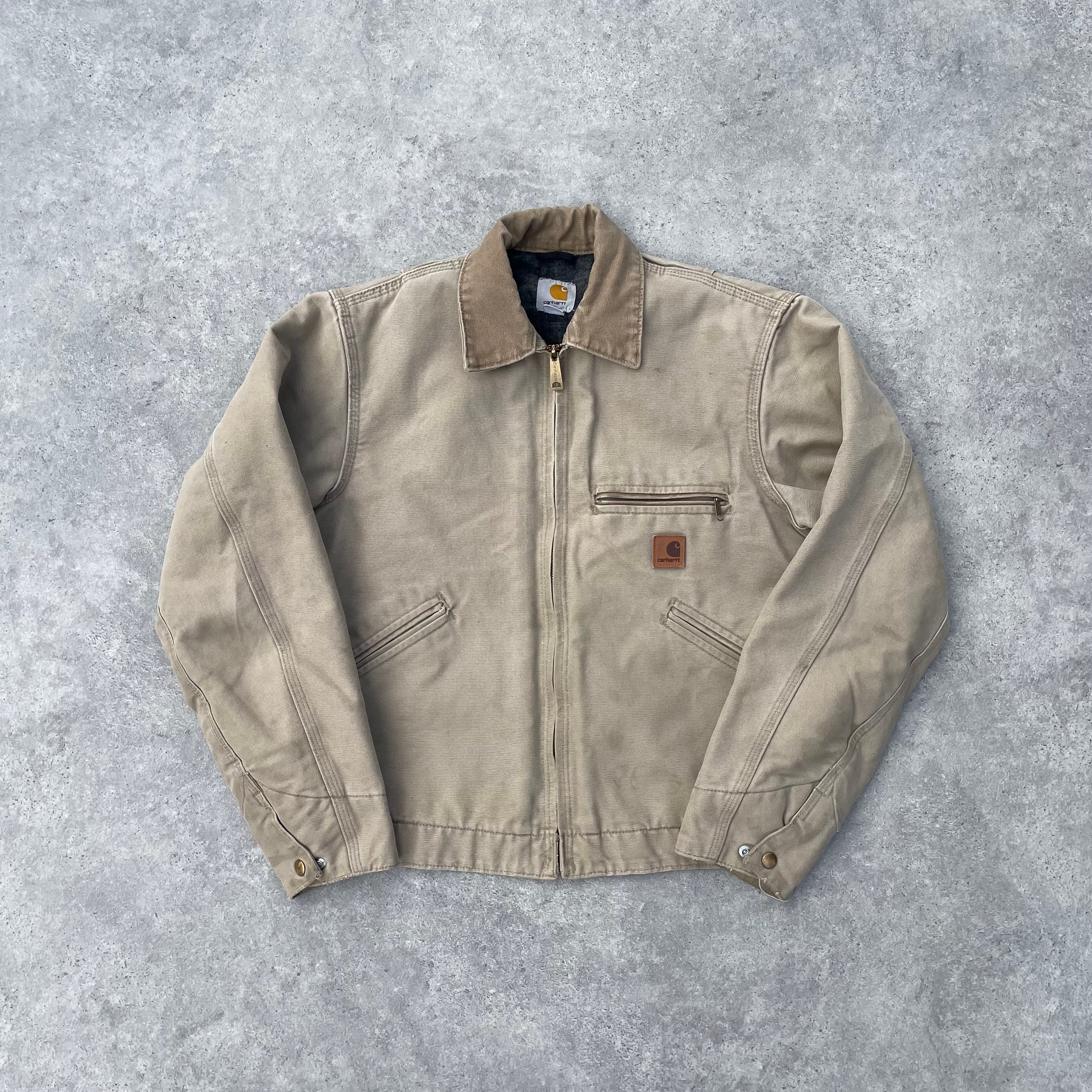 Carhartt sandstone detroit jacket best sale