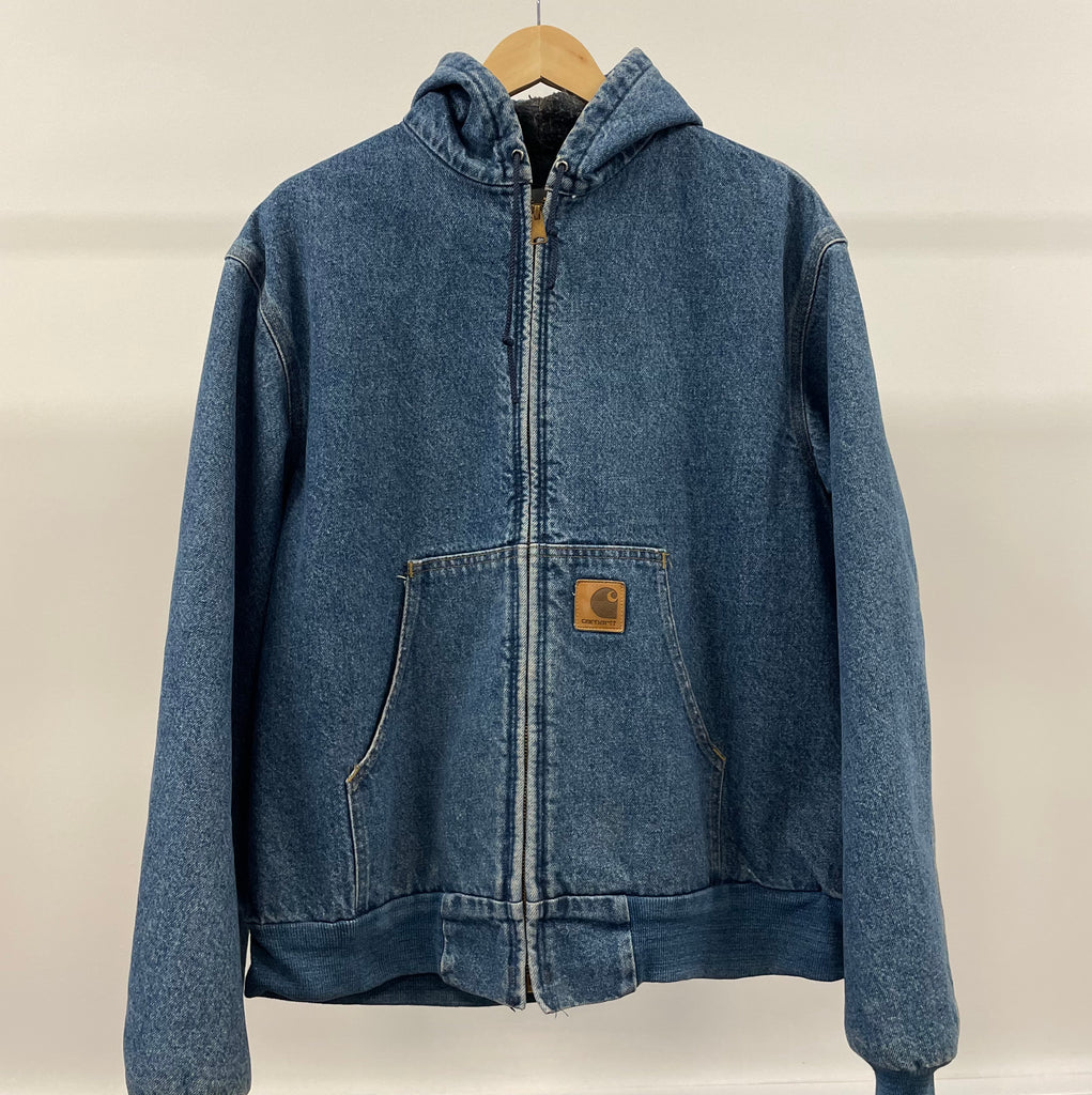 Vintage Carhartt Denim Blue Hooded Jacket