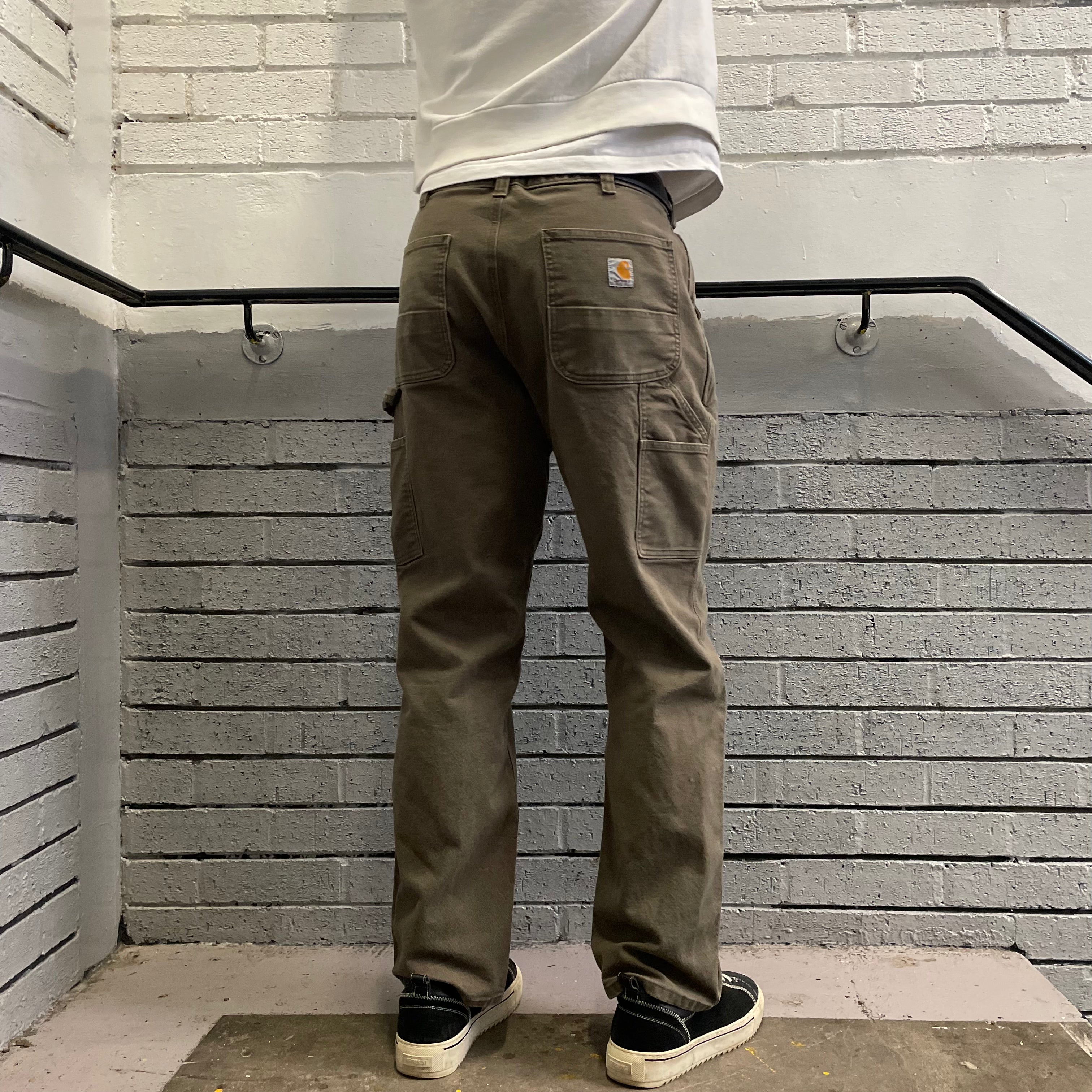Vintage Carhartt Brown Green Carpenter Trousers