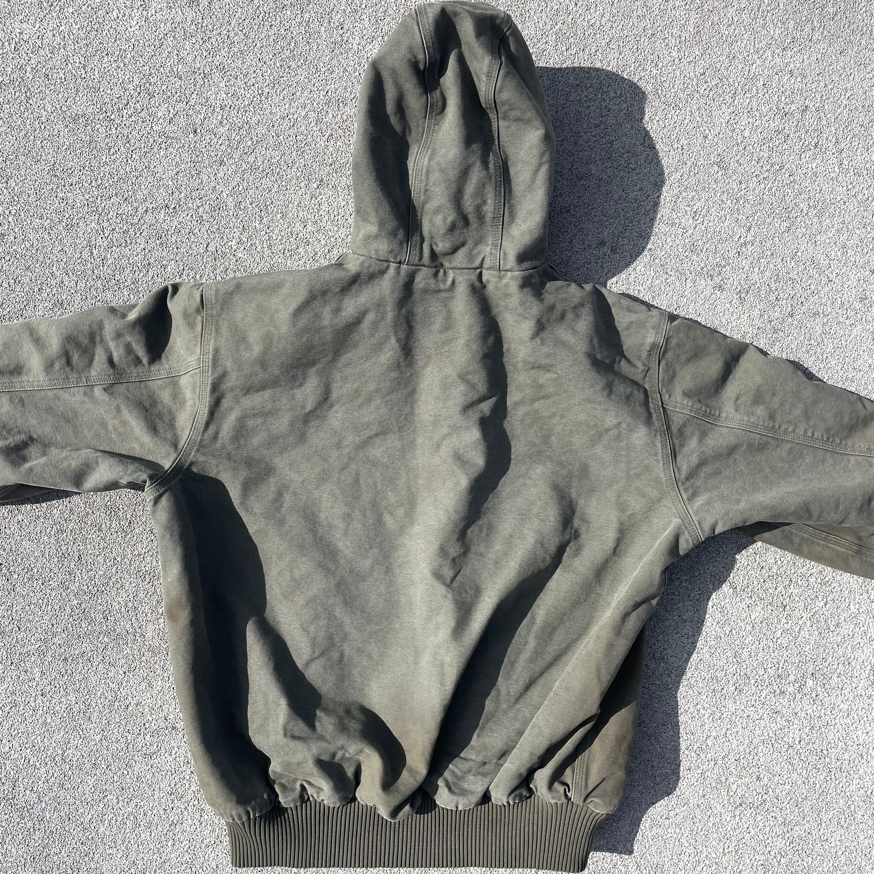 Vintage Carhartt Faded Green Hooded Jacket