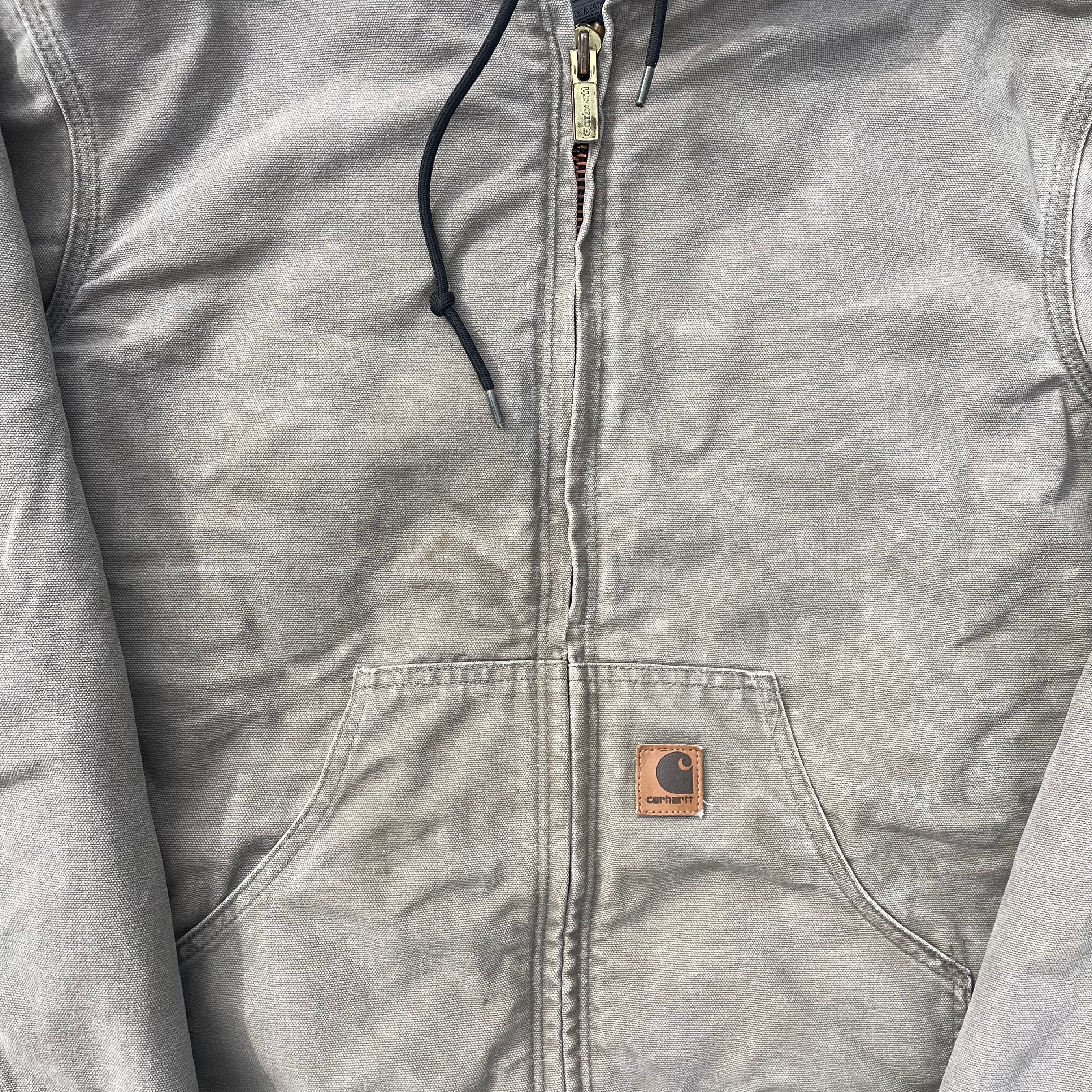 Vintage Carhartt Faded Beige Hooded Jacket