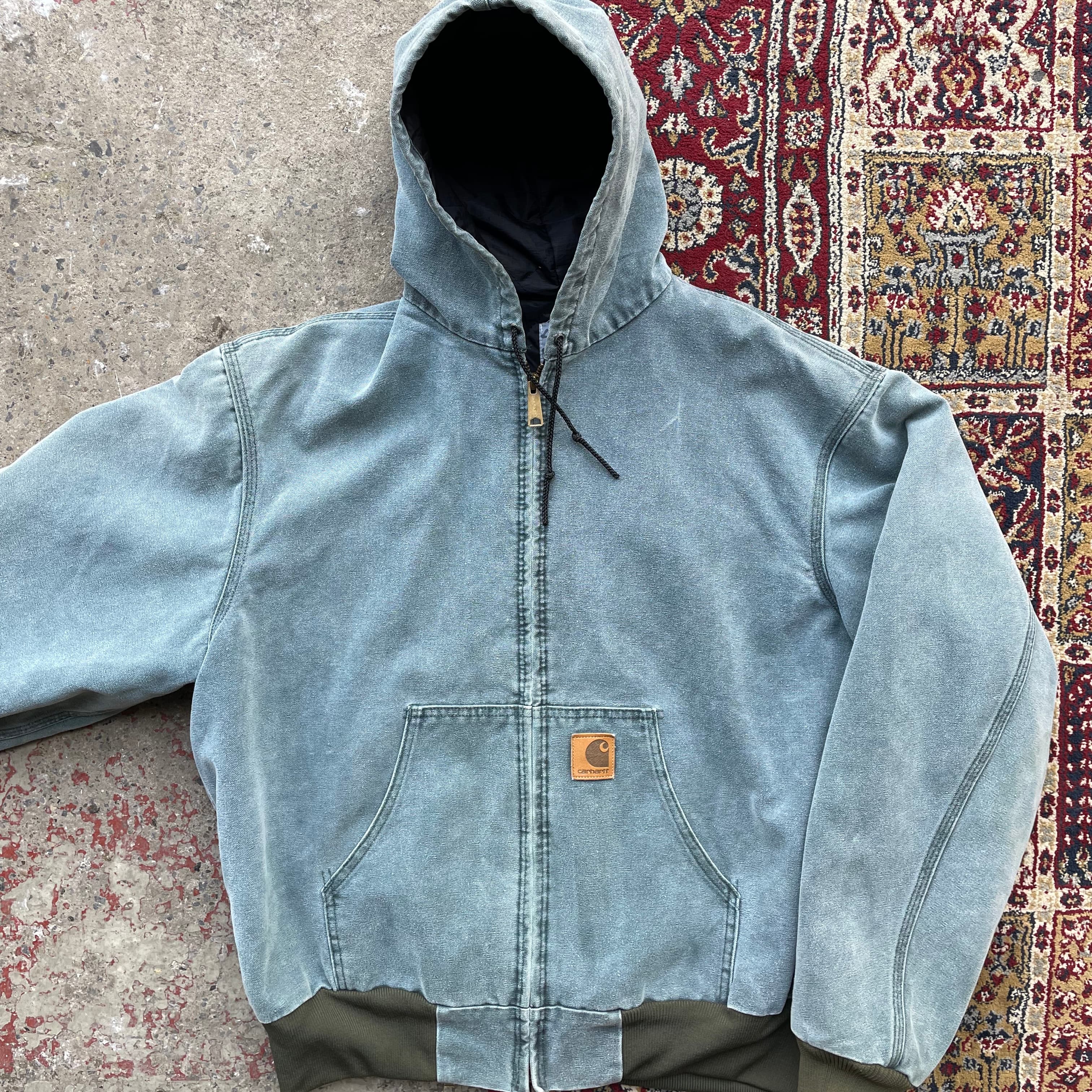 Vintage Carhartt Seafoam Green Hooded Jacket