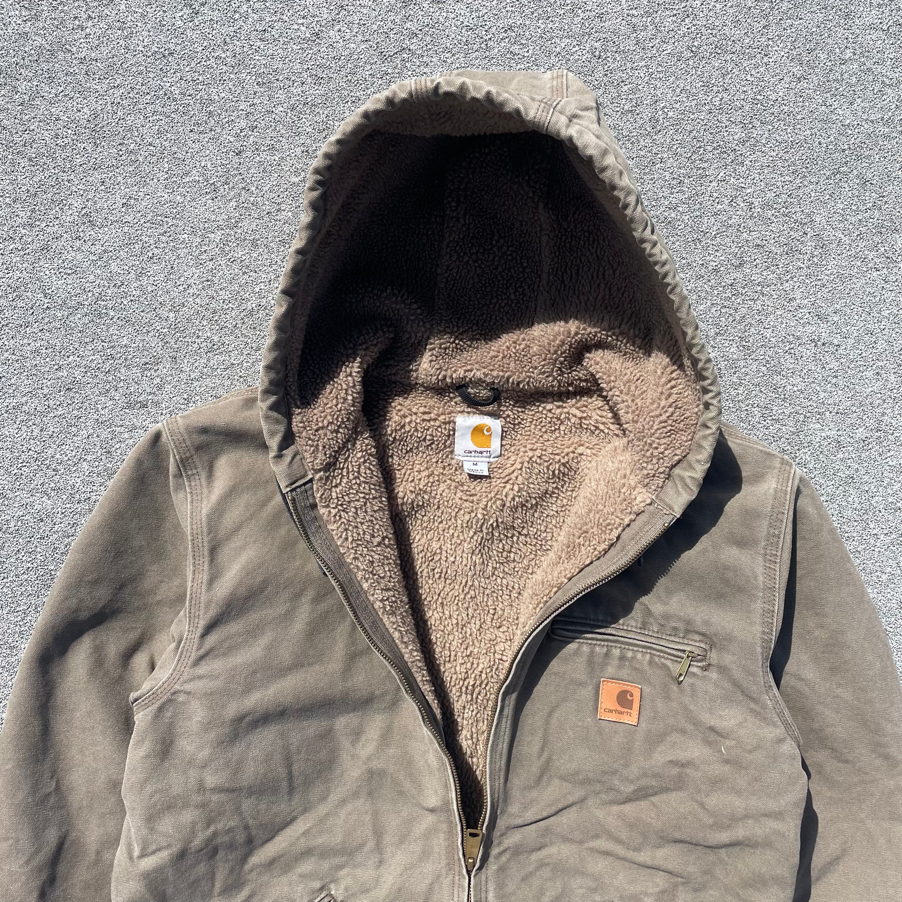 Vintage Carhartt Faded Brown Hooded Jacket