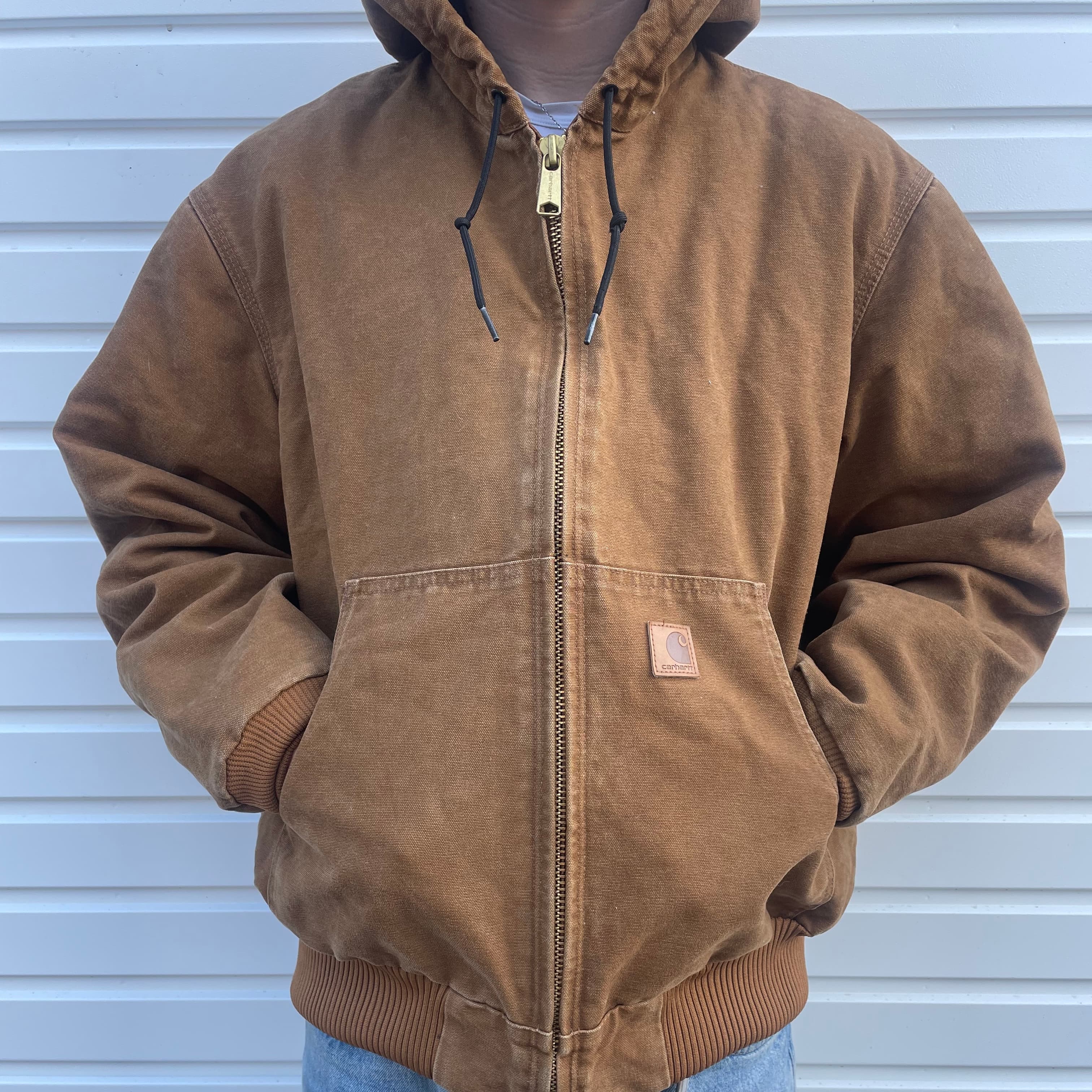 Vintage Carhartt Tan Brown Hooded Jacket