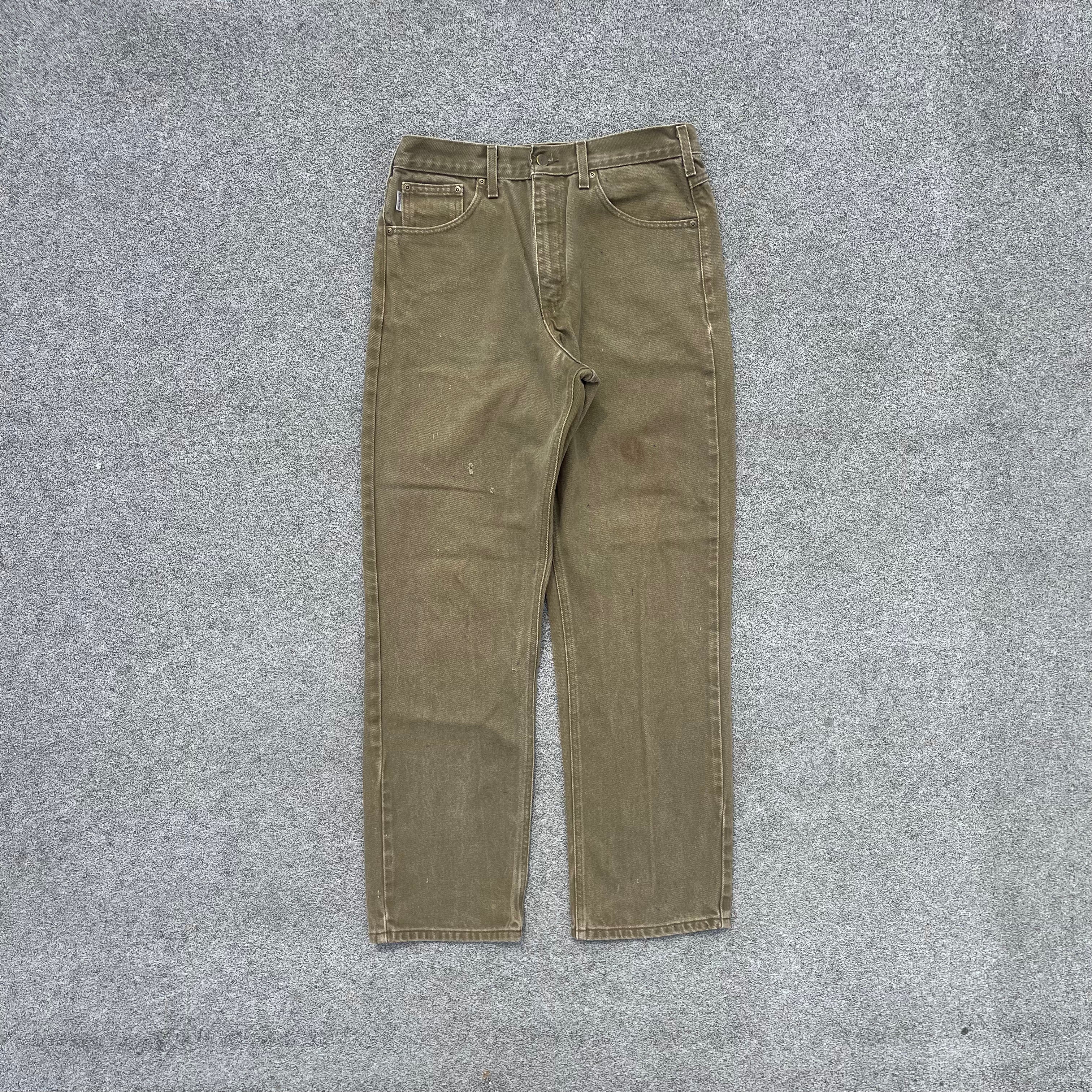 Vintage Carhartt Green / Brown Carpenter Trousers