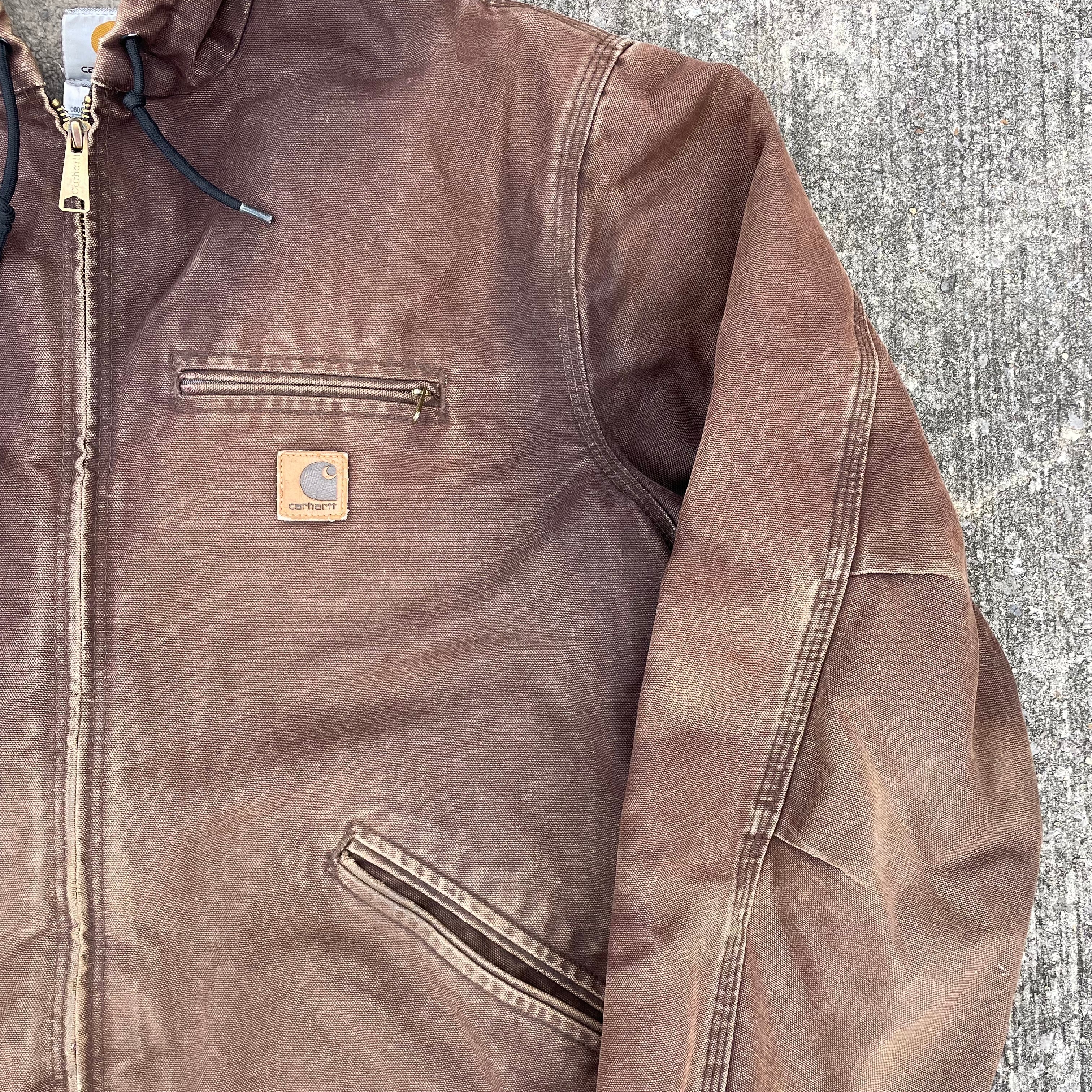 Vintage Carhartt Faded Brown Hooded Jacket