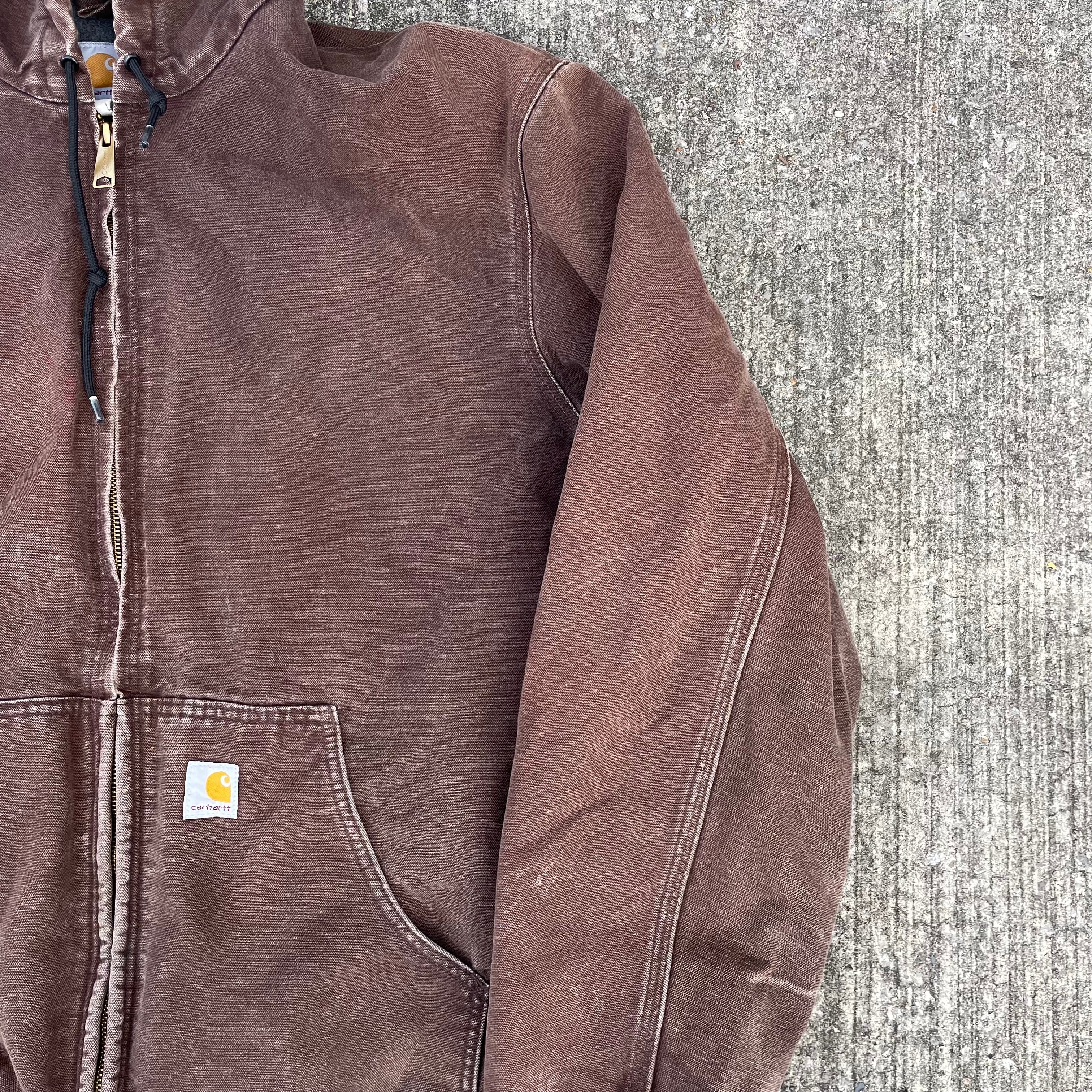 Vintage Carhartt Faded Brown Hooded Jacket