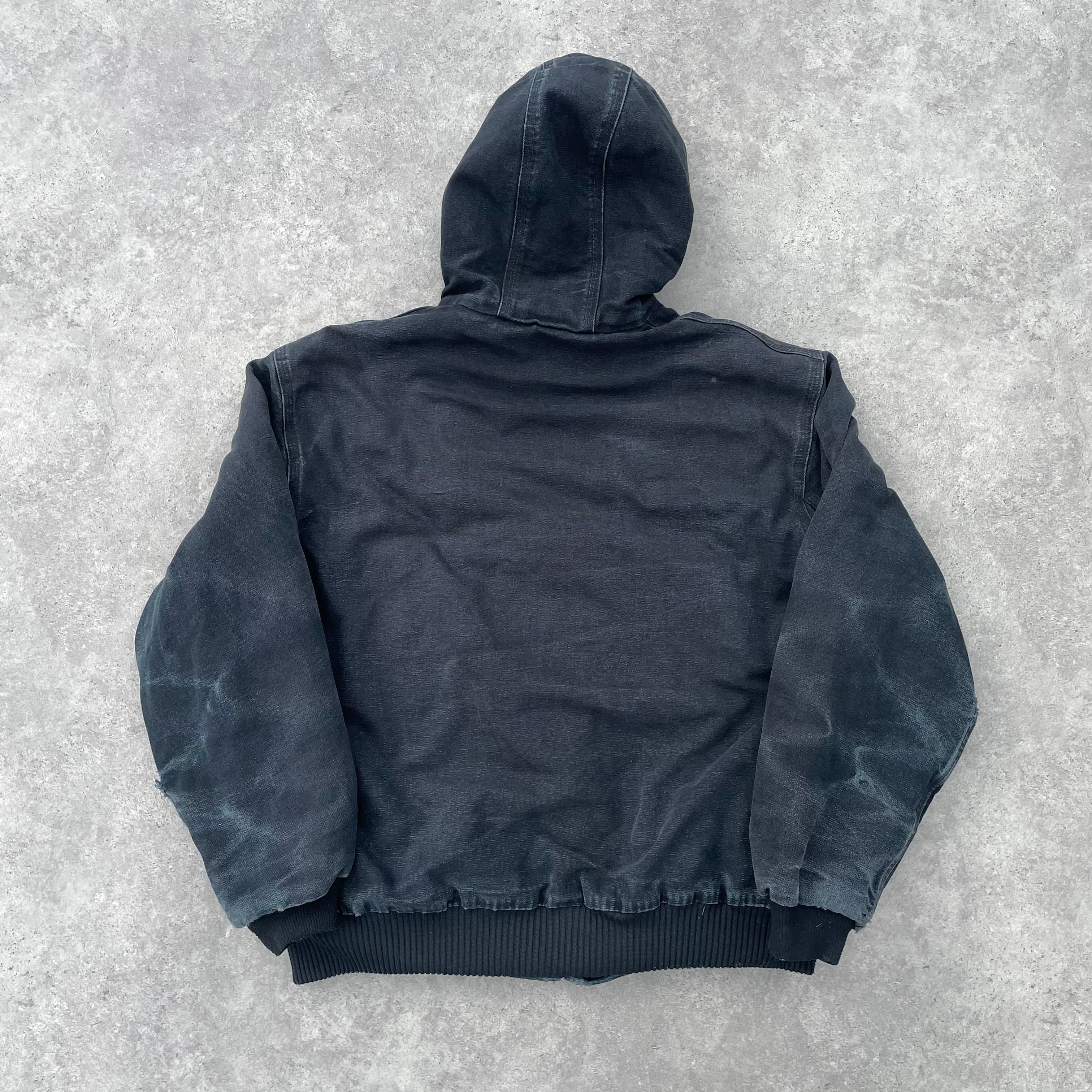 Vintage Carhartt Faded Black Hooded Jacket