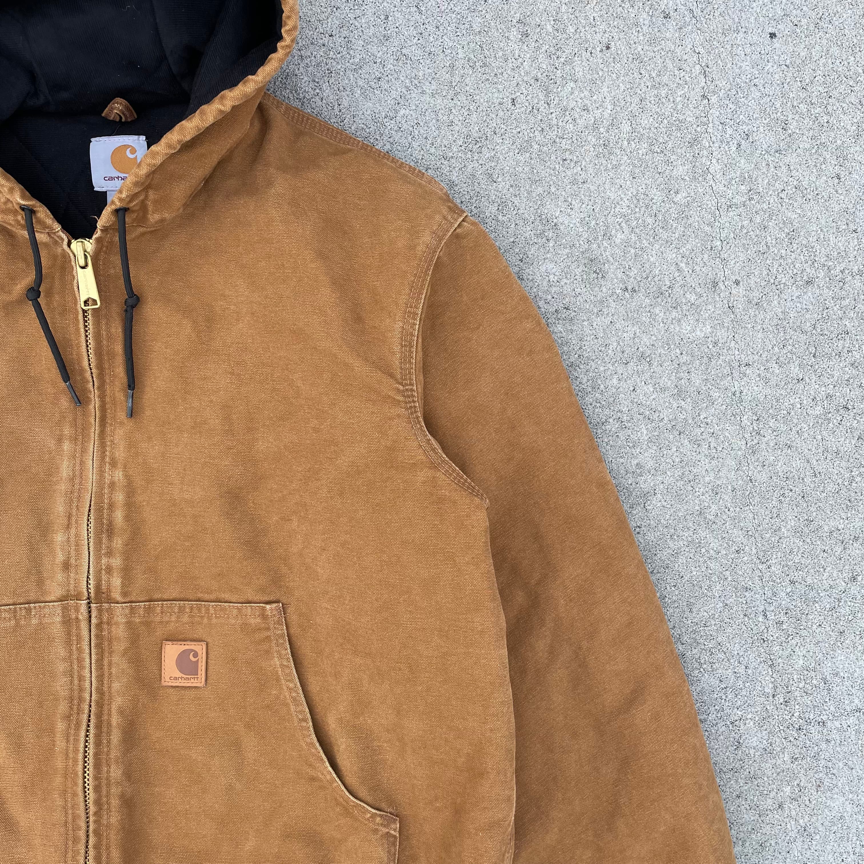 Vintage Carhartt Tan Brown Hooded Jacket