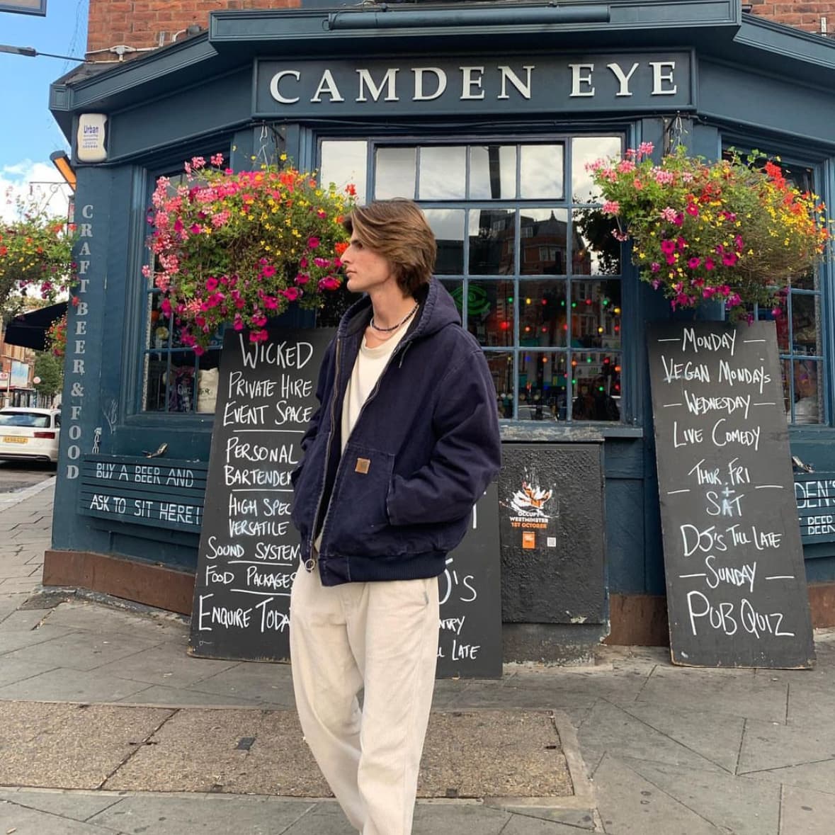 Vintage Carhartt Navy Blue Hooded Jacket