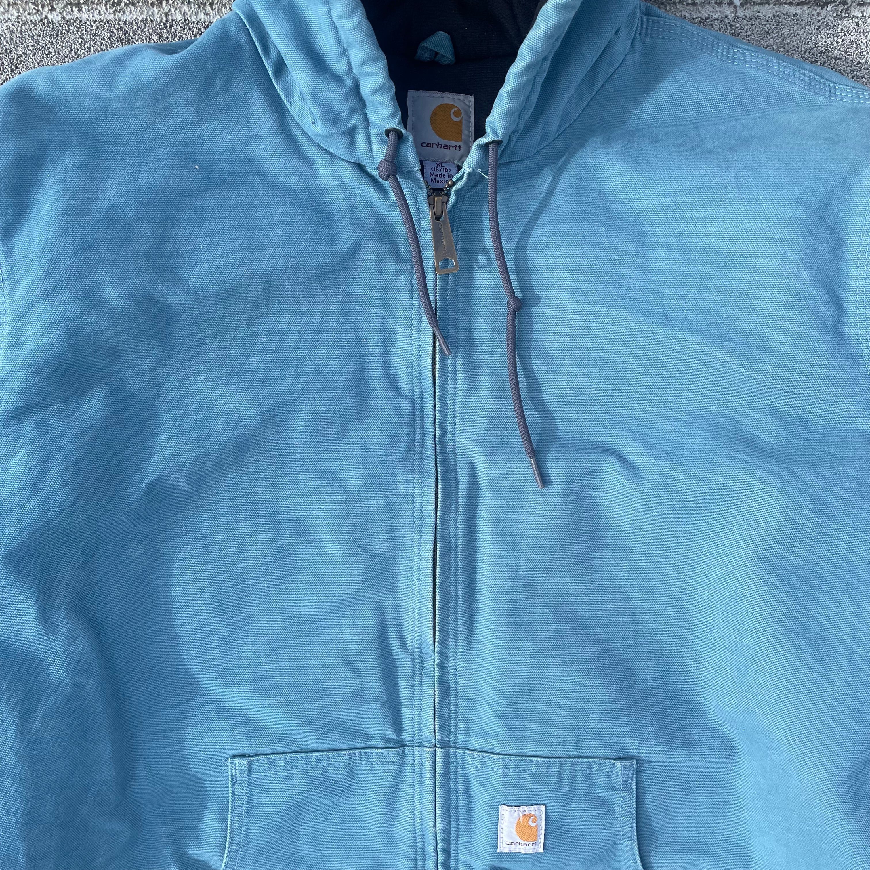 Vintage Carhartt Aqua Blue Hooded Jacket