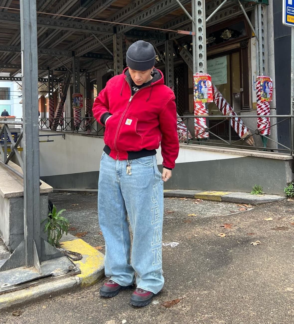 Vintage Carhartt Red Hooded Jacket