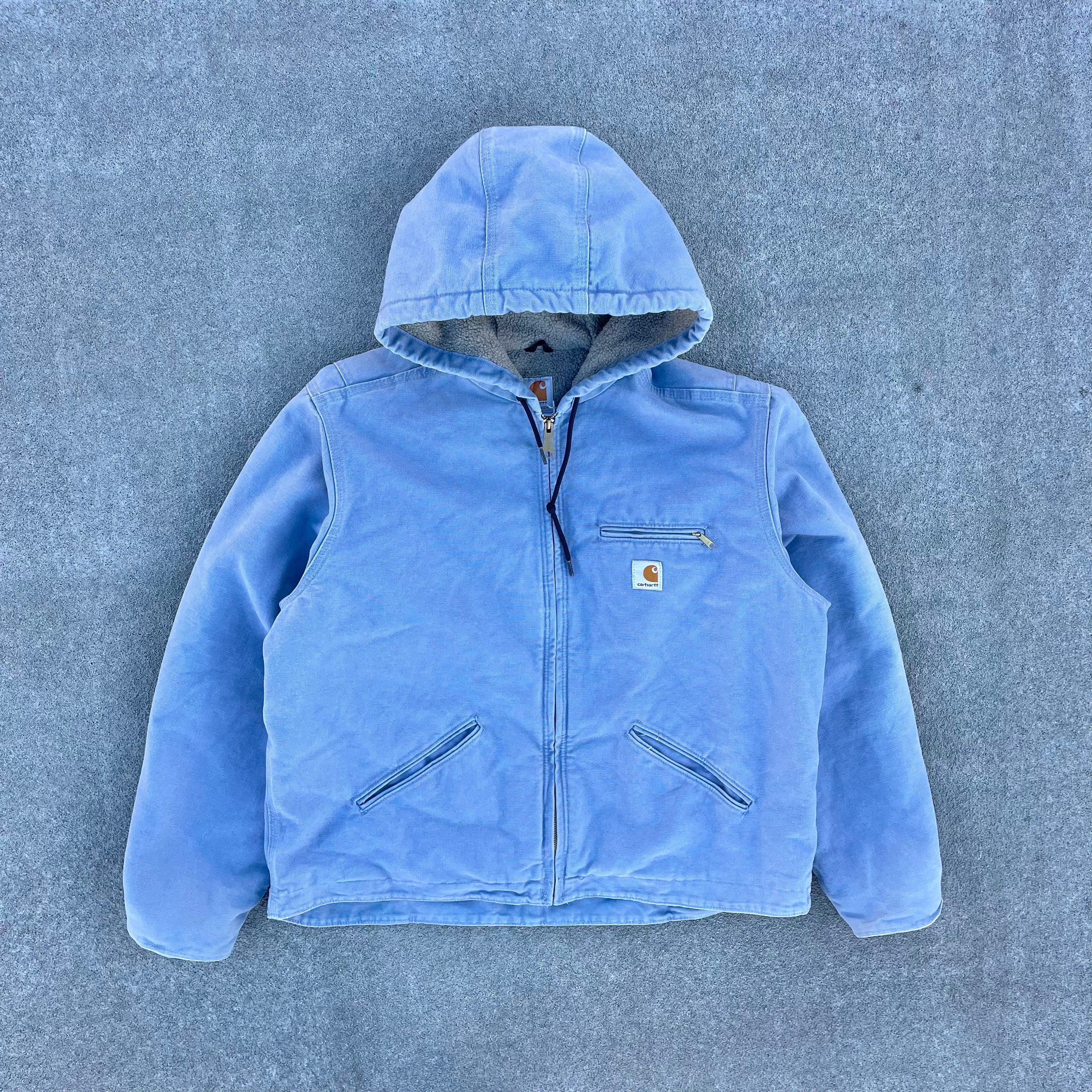 Vintage Carhartt Baby Blue Hooded Jacket