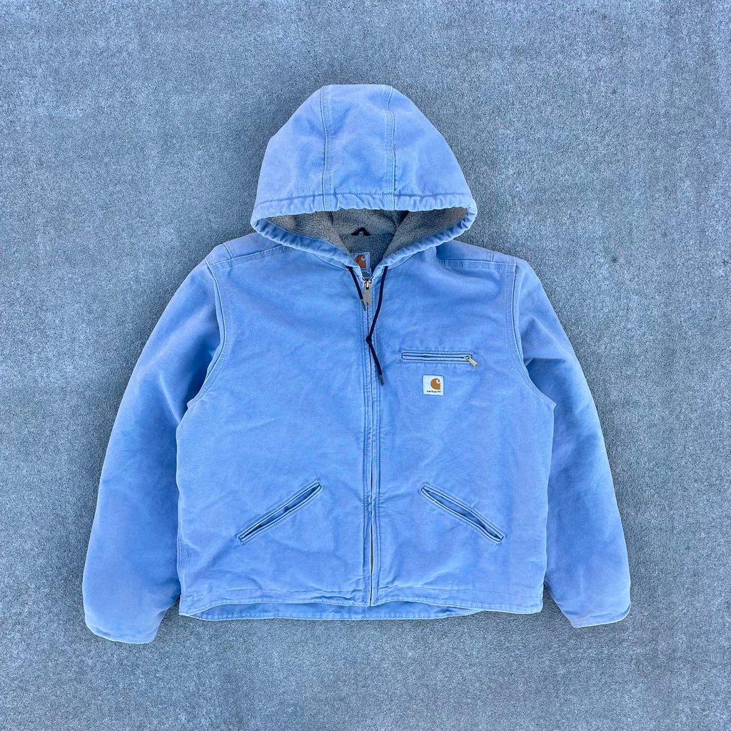 Vintage Carhartt Baby Blue Hooded Jacket