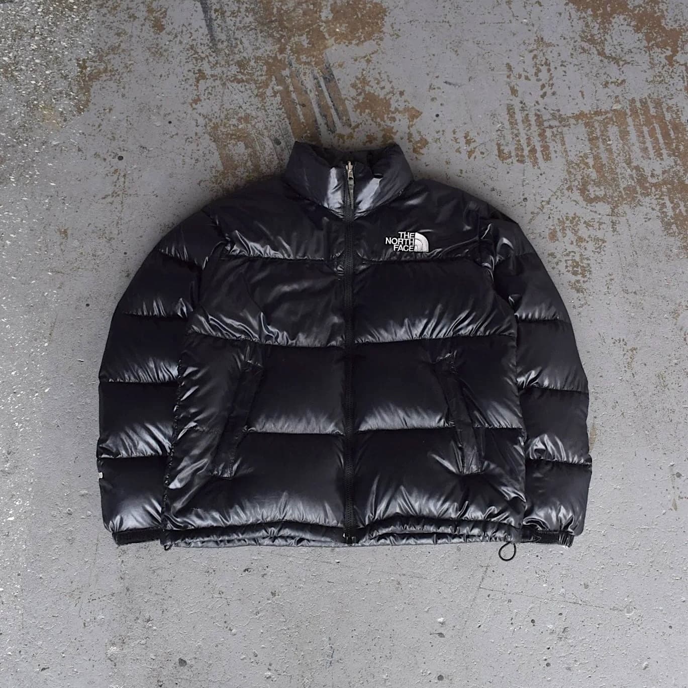 Shiny black puffer jackets deals