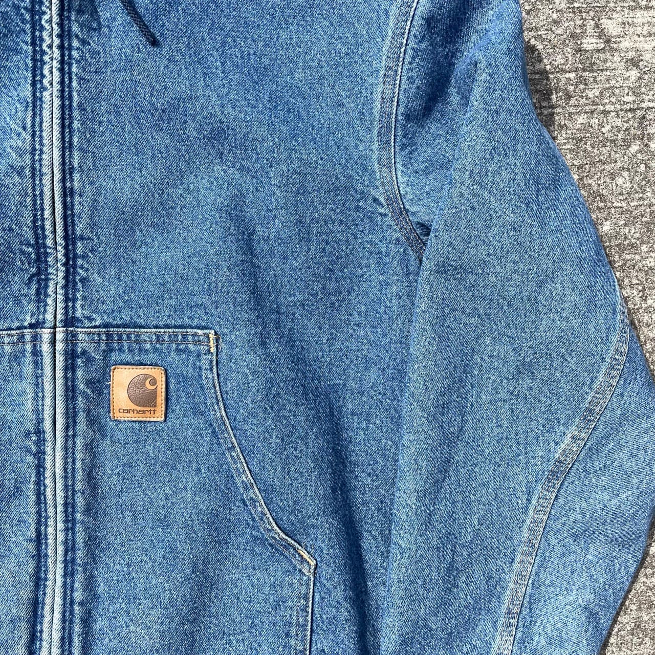 Vintage Carhartt Denim Blue Hooded Jacket