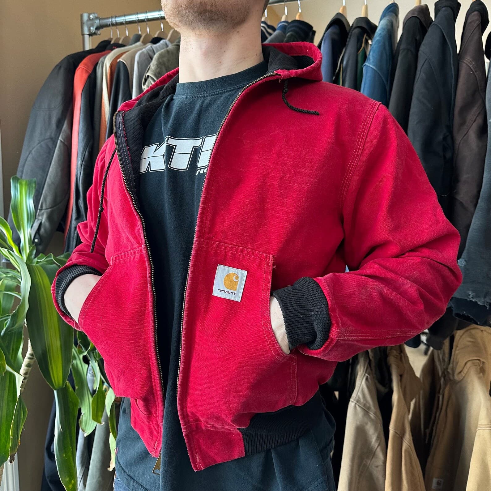 Vintage Carhartt Red Hooded Jacket