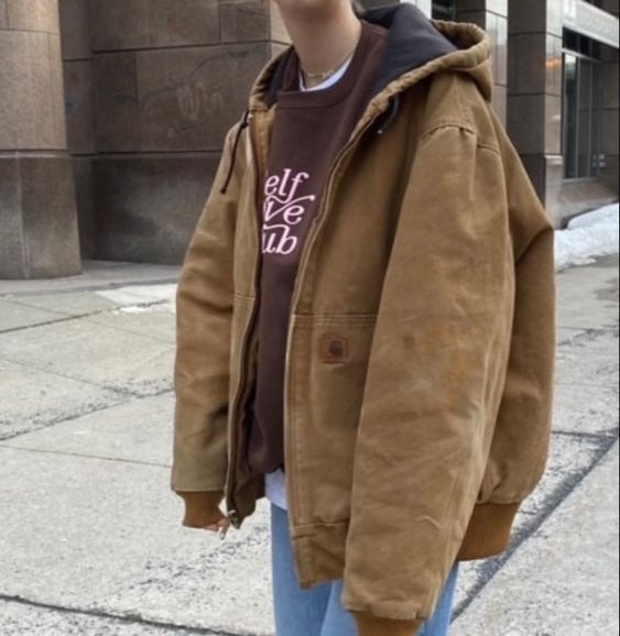 Vintage Carhartt Tan Brown Hooded Jacket