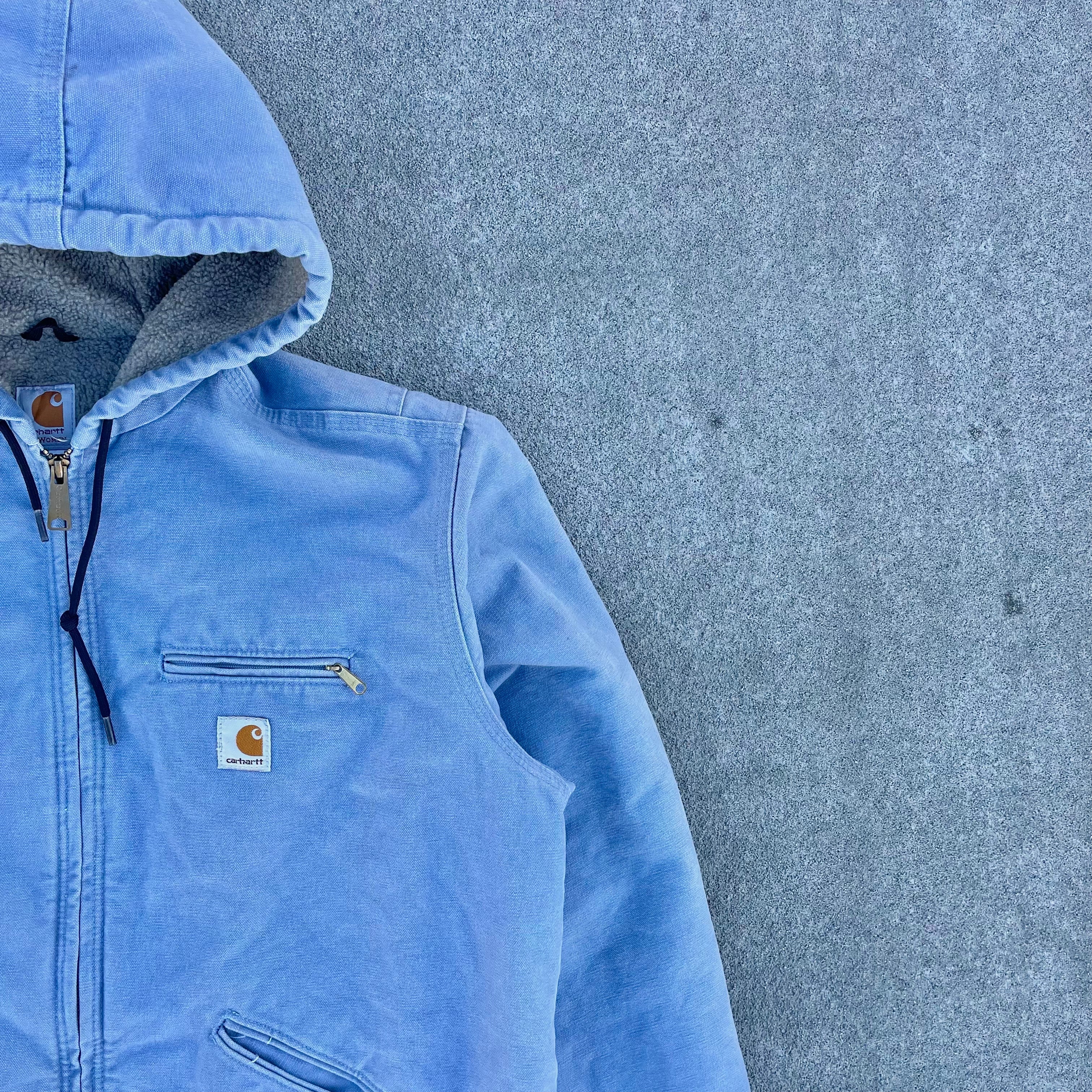 Vintage Carhartt Baby Blue Hooded Jacket