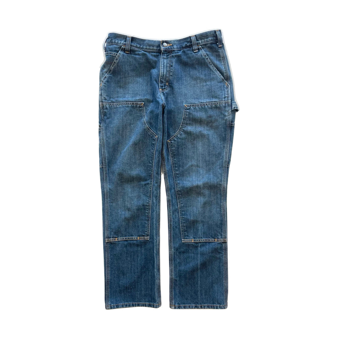 Vintage Carhartt Denim Blue Double Knee Carpenter Trousers