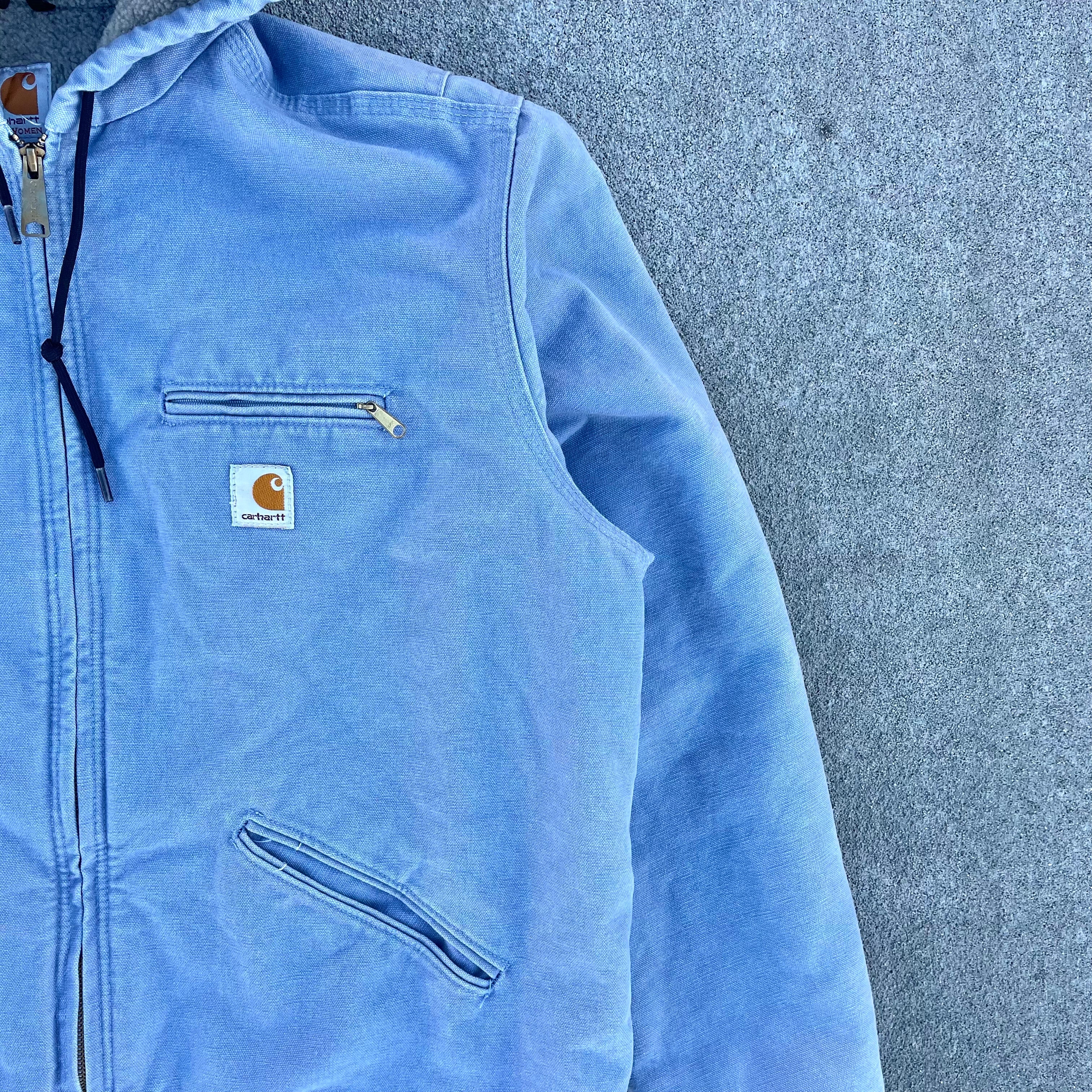 Vintage Carhartt Baby Blue Hooded Jacket