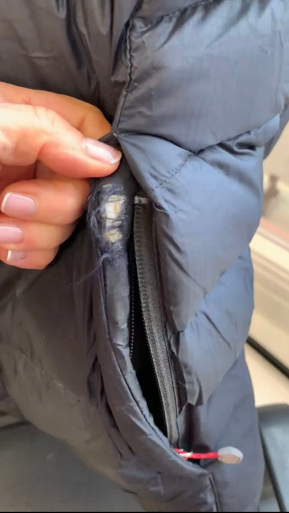 The North Face Navy Summit Series Puffer Jacket DAMAGED