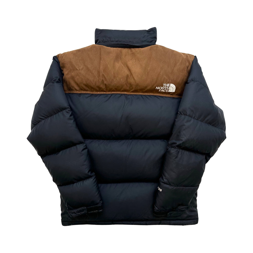 The North Face Matte Black & Brown Puffer Jacket
