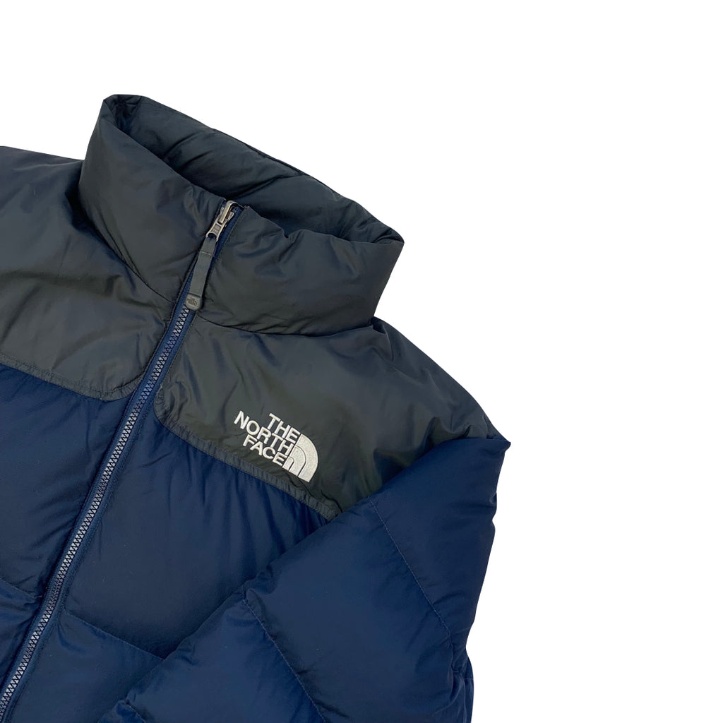 The North Face Matte Navy Blue & Grey Puffer Jacket