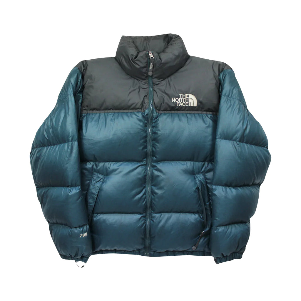 North face blue and black puffer jacket best sale