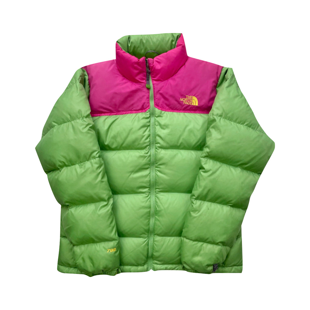 The North Face Womens Lime Green & Pink Puffer Jacket