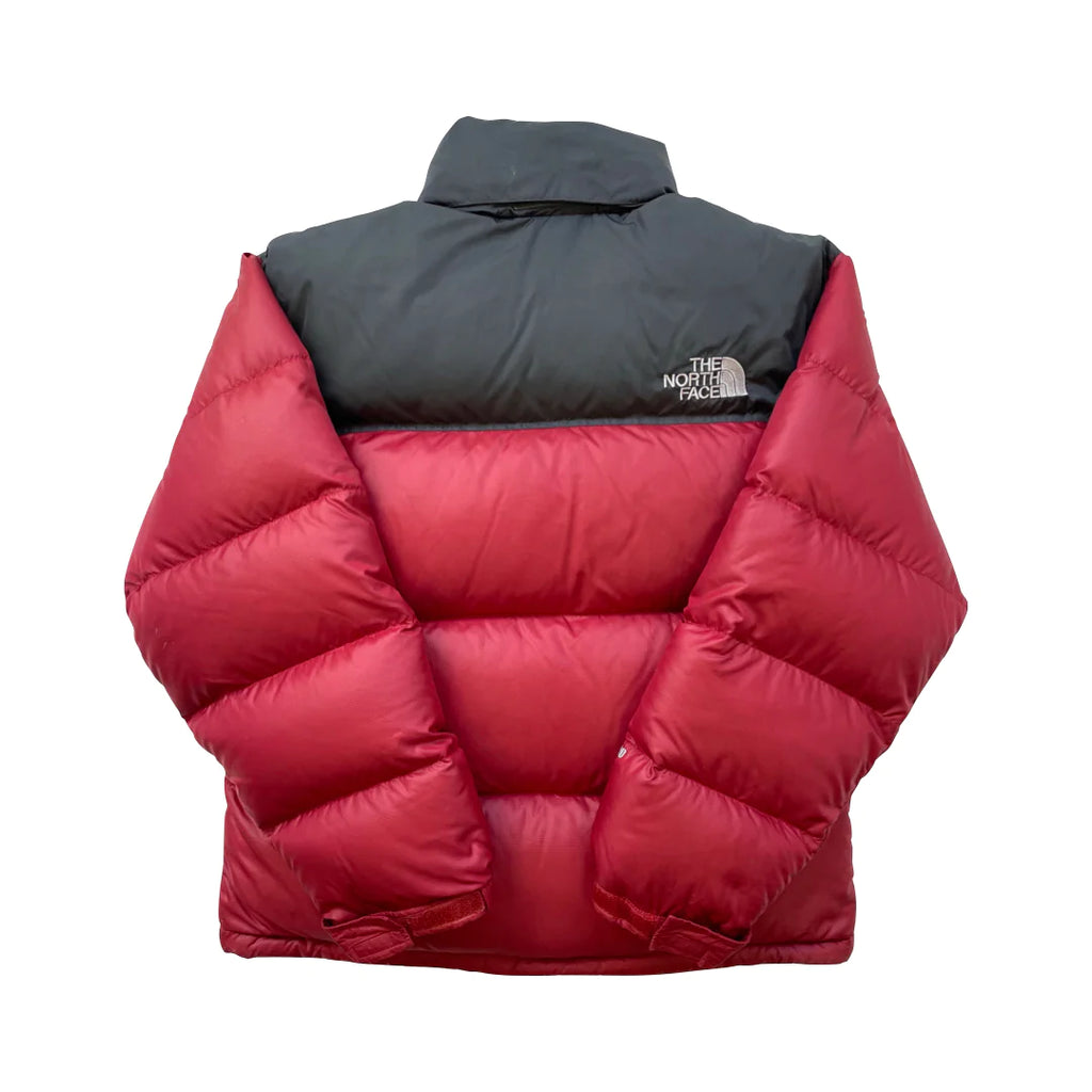 The North Face Light Maroon Red Puffer Jacket WITH REPAIR & STAIN