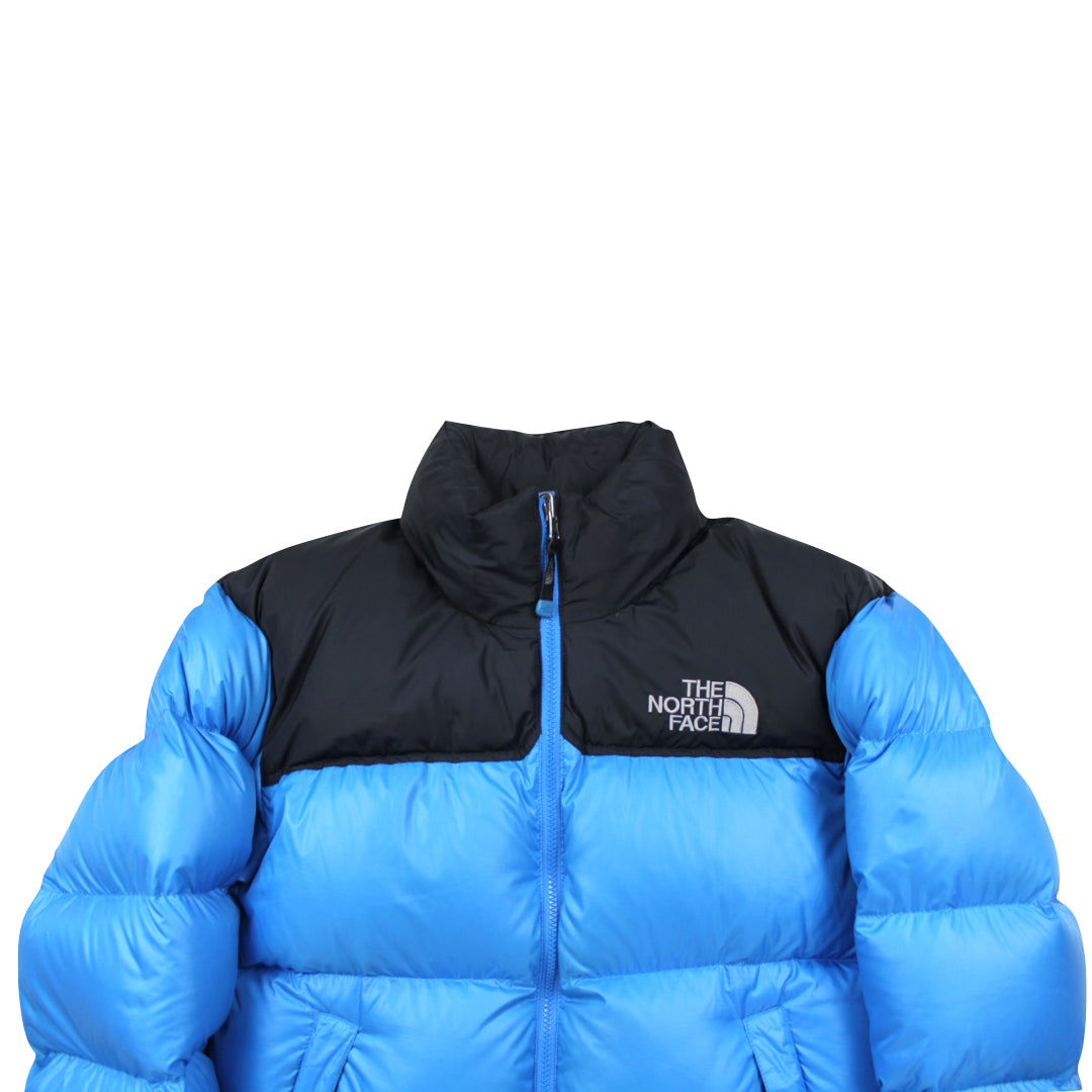 The North Face Baby Blue Puffer Jacket WITH SLIGHT FADED COLOURING