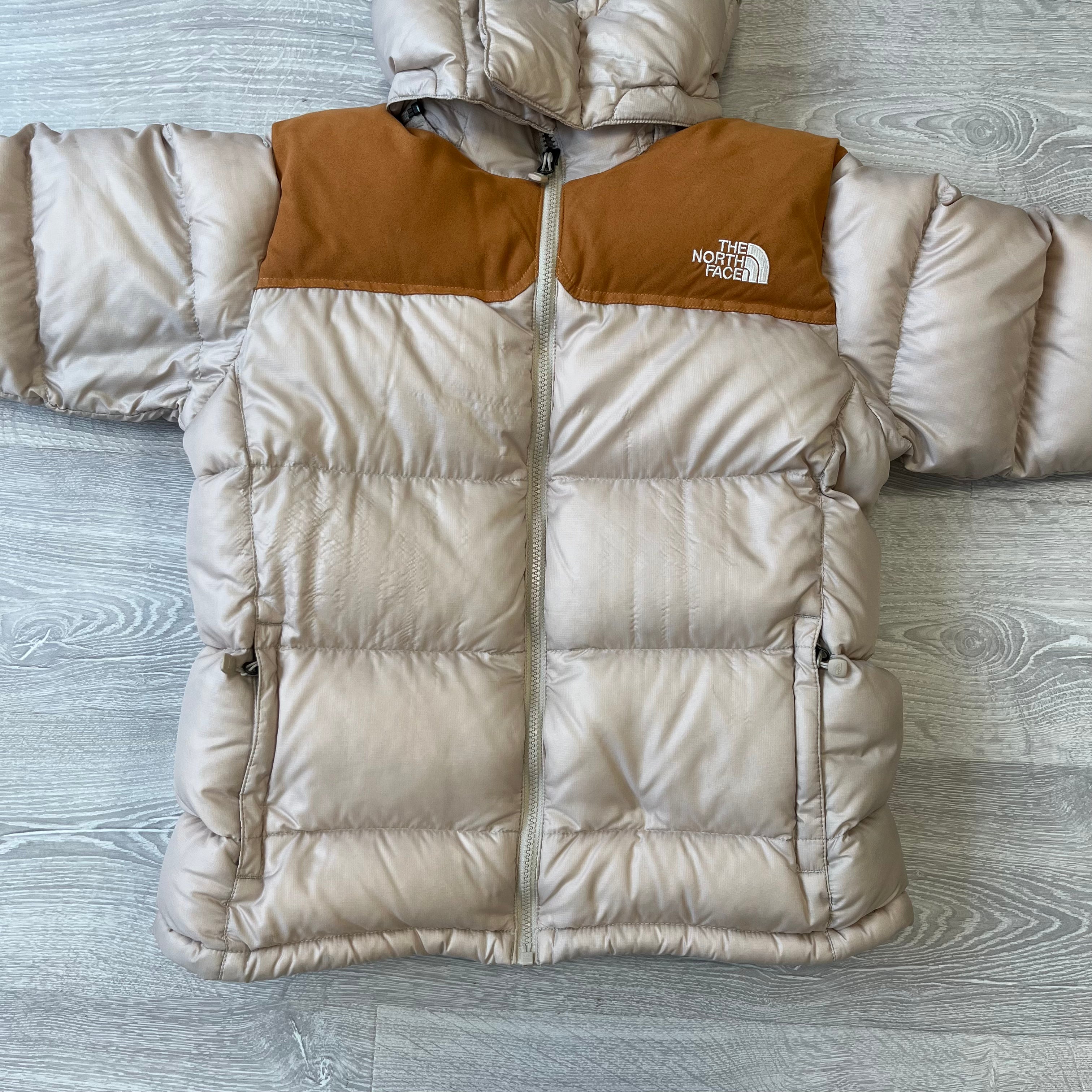 The North Face Women’s Cream White Puffer Jacket WITH DAMAGE