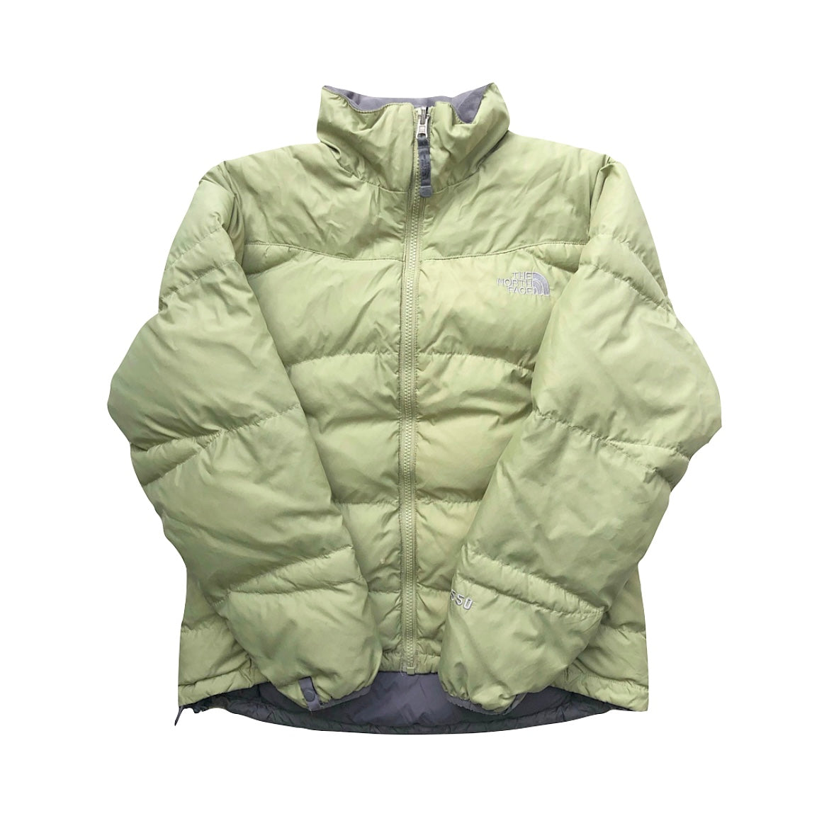 The North Face Womens Pastel Green Puffer Jacket 550