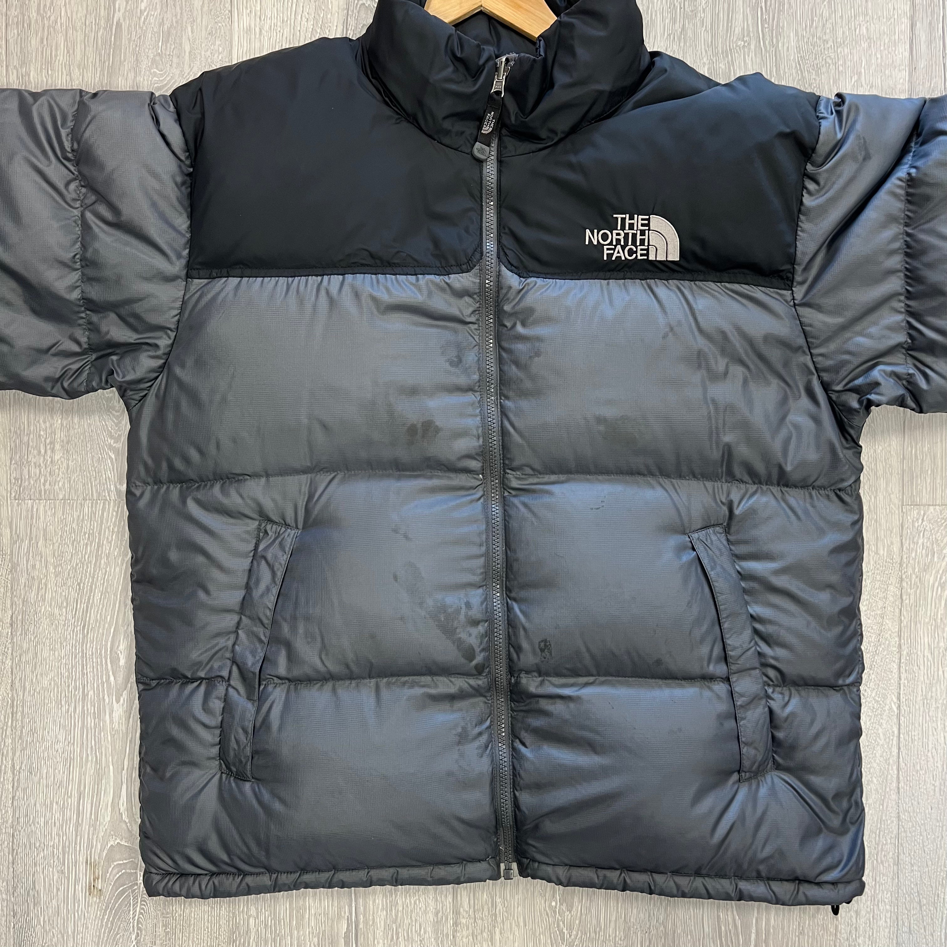 The North Face Grey Puffer Jacket WITH STAIN