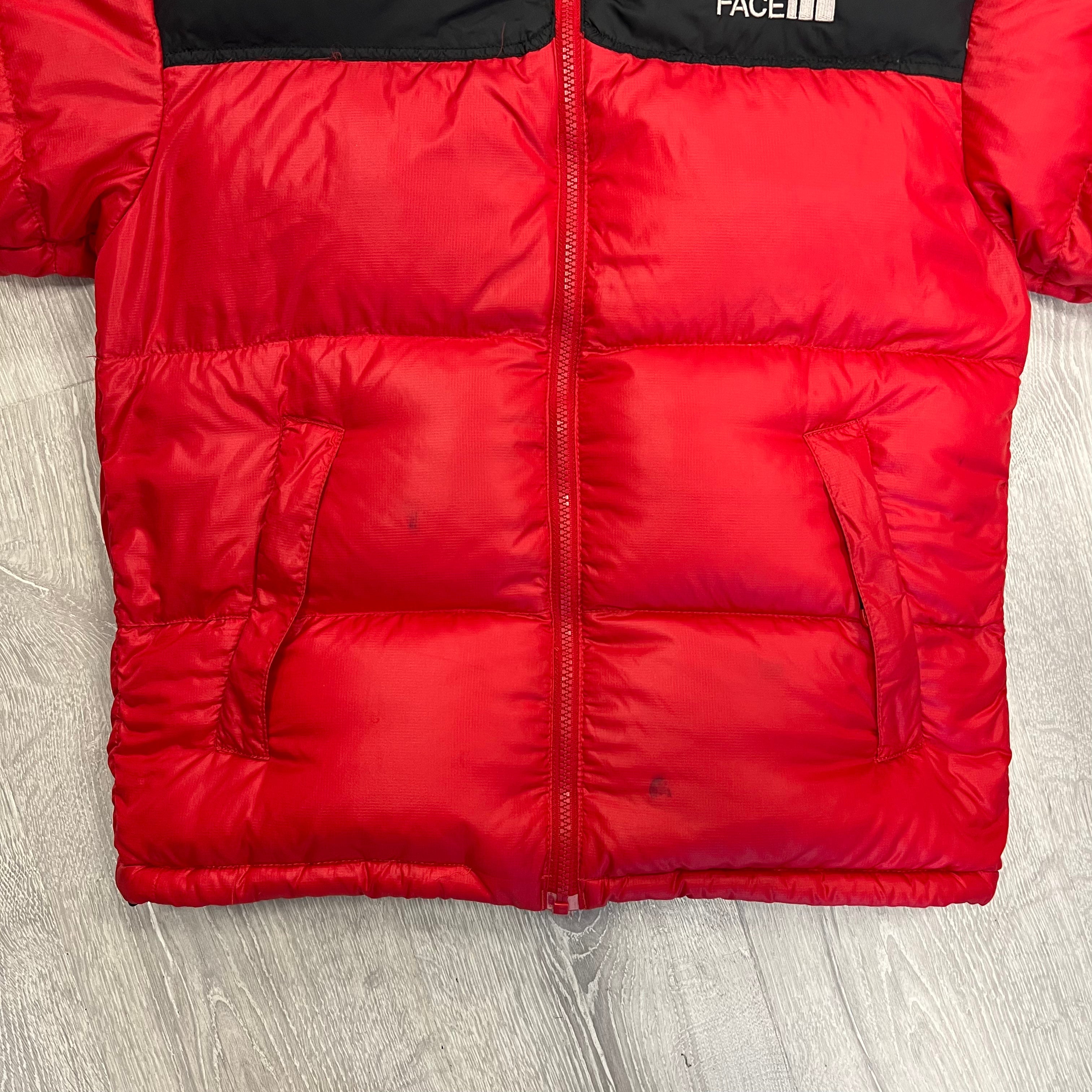 The North Face Red Puffer Jacket STAIN