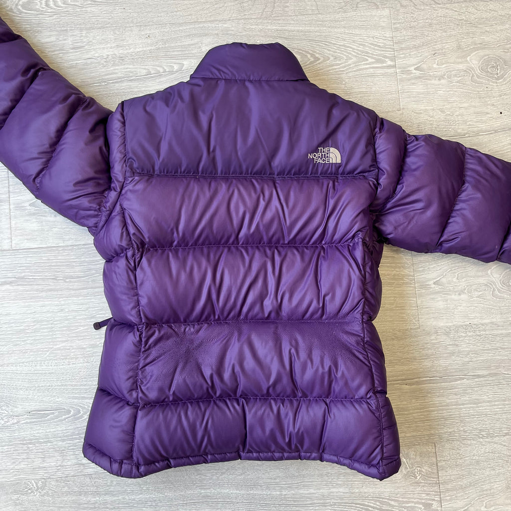 The North Face Womens Purple Puffer Jacket WITH BACK DAMAGE
