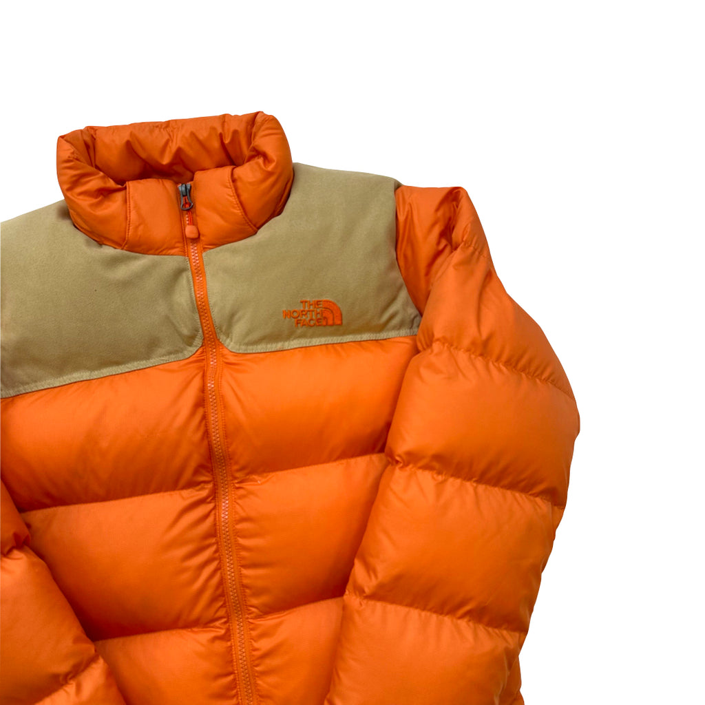 The North Face Orange and Beige Puffer Jacket