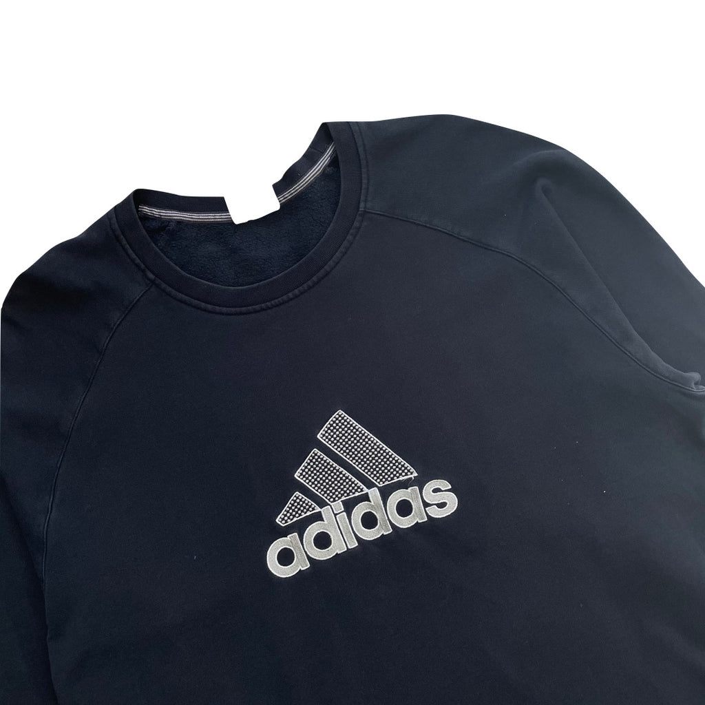 Adidas Dark Navy Blue/Black Sweatshirt WITH FRAY