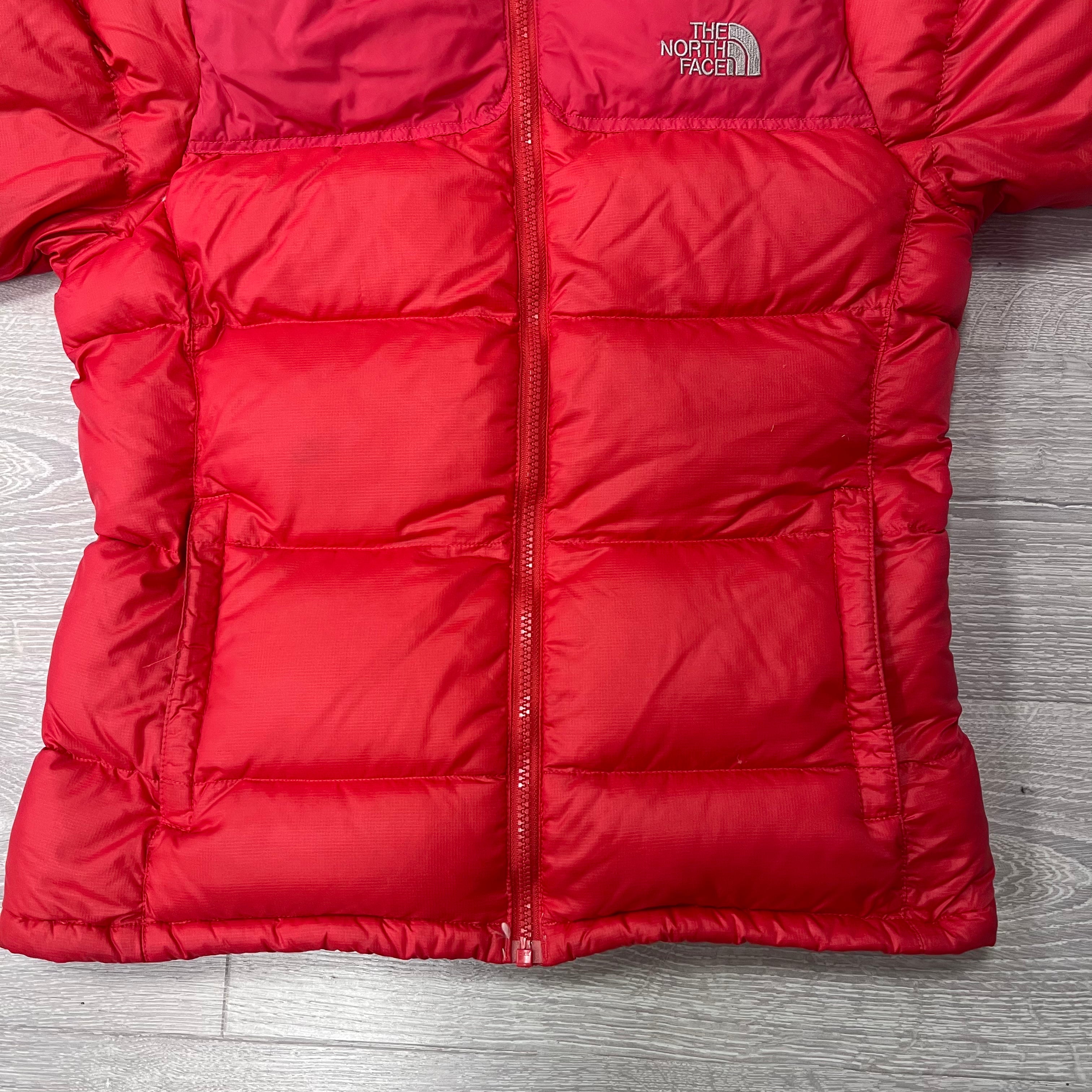 The North Face Womens Faded Red / Pink Puffer Jacket WITH STAIN