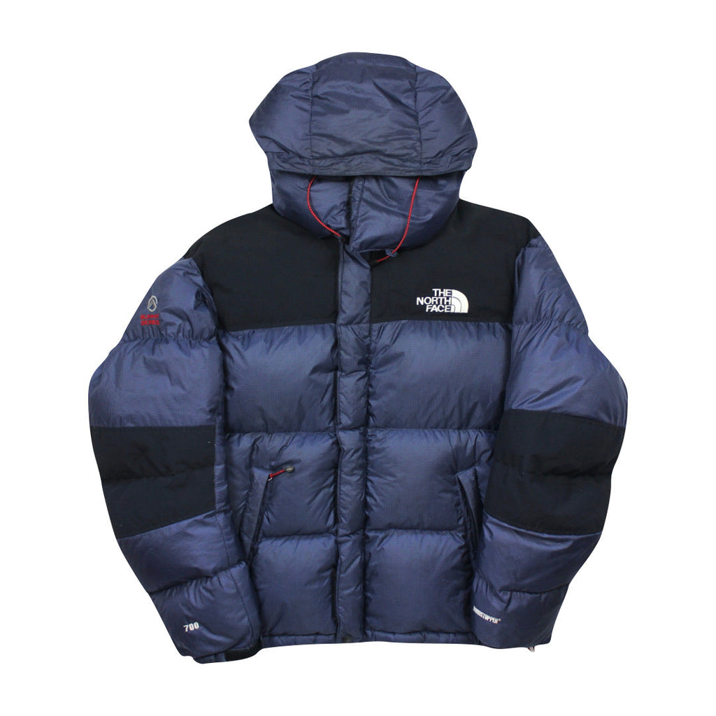 The North Face Navy Blue Baltoro Puffer Jacket WITH REPAIRS