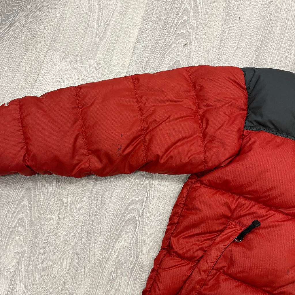 The North Face Red & Grey Puffer Jacket WITH STAIN