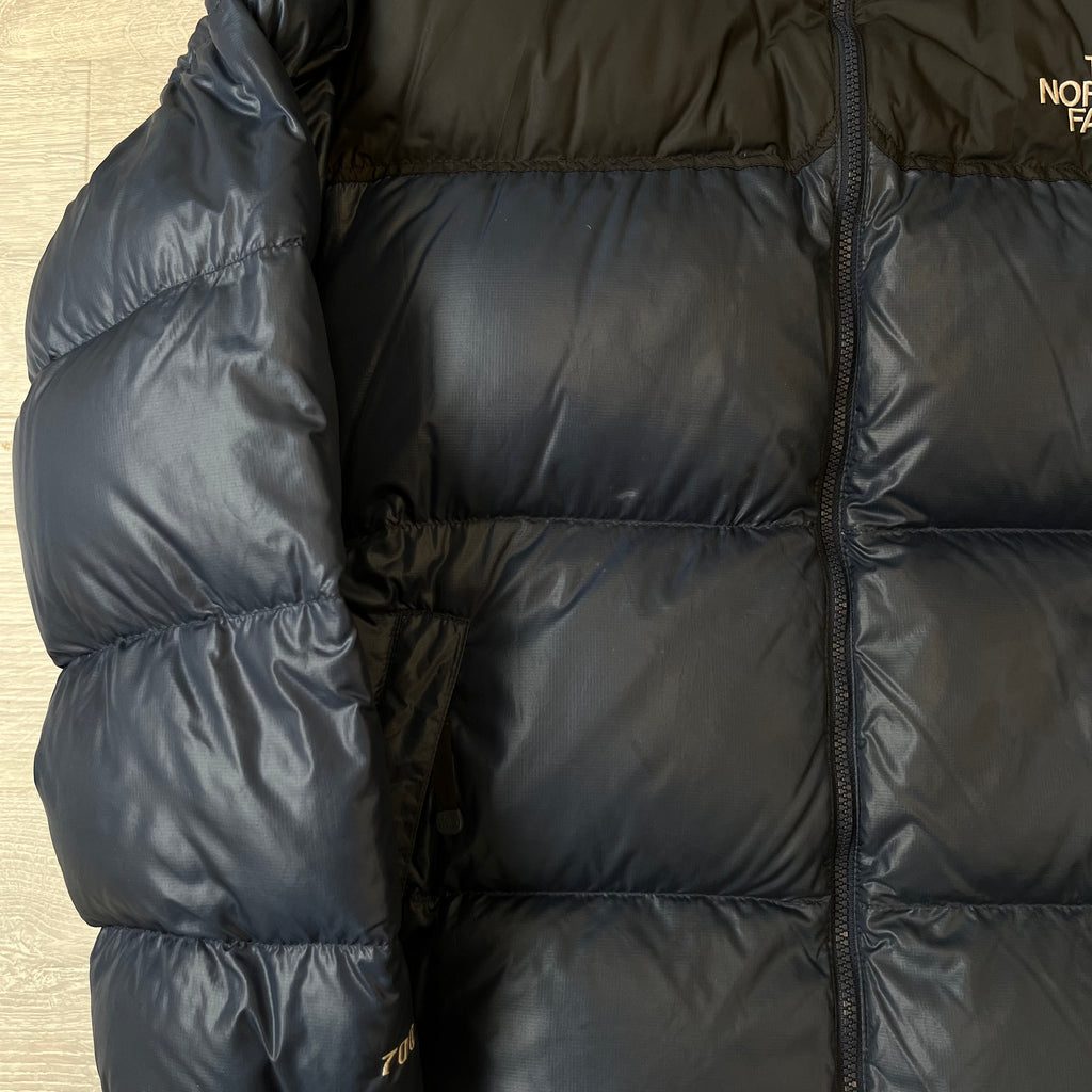 The North Face Navy Blue Puffer Jacket WITH SMALL STAIN