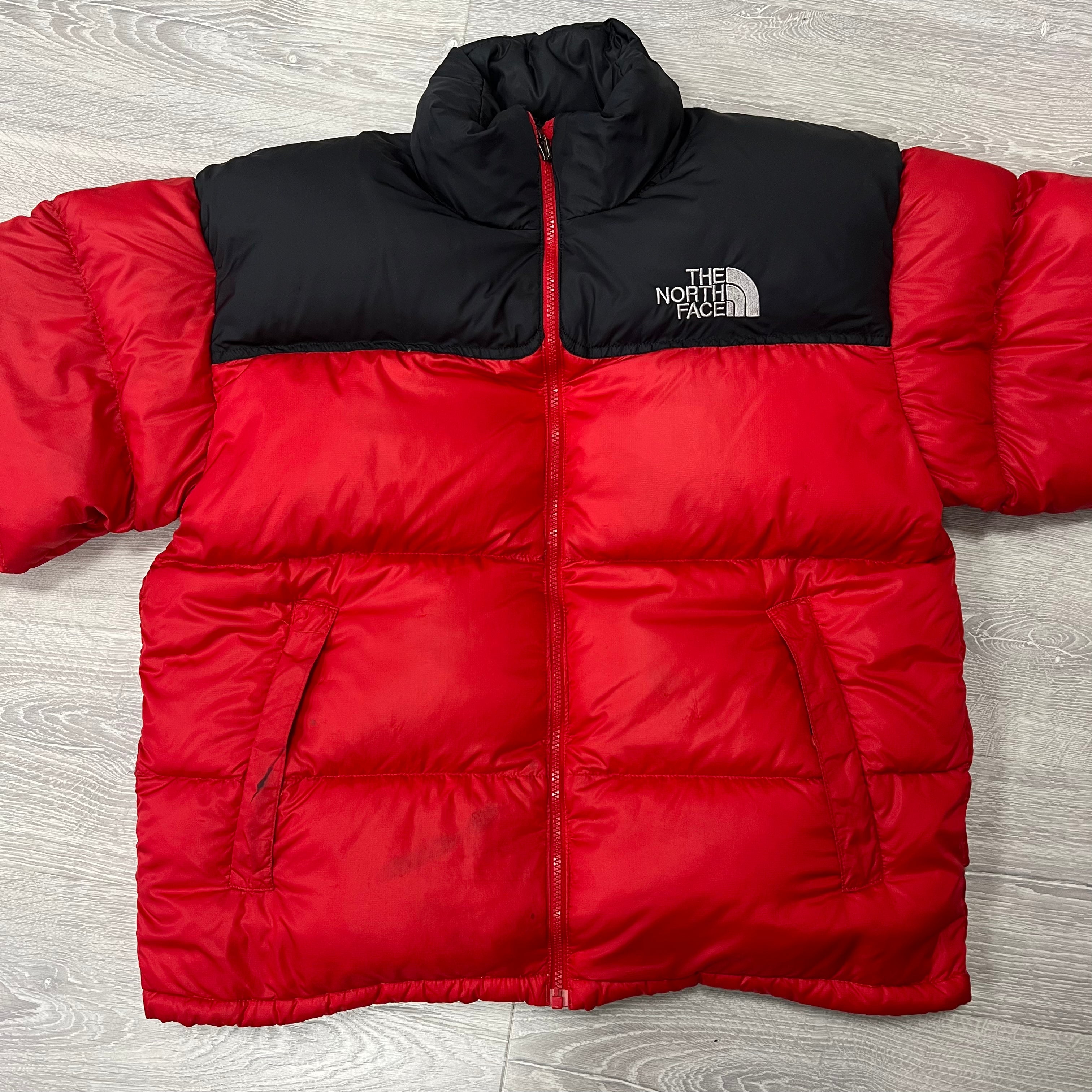 The North Face Red Puffer Jacket WITH STAIN